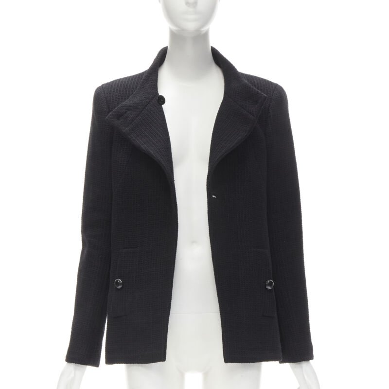 Women's Chanel lattice tweed CC button wrap jacket