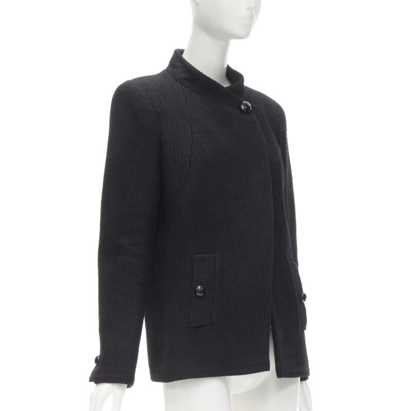 Women's Chanel lattice tweed CC button wrap jacket