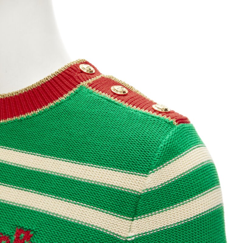 Women's Gucci sailor intarsia embroidery striped sweater