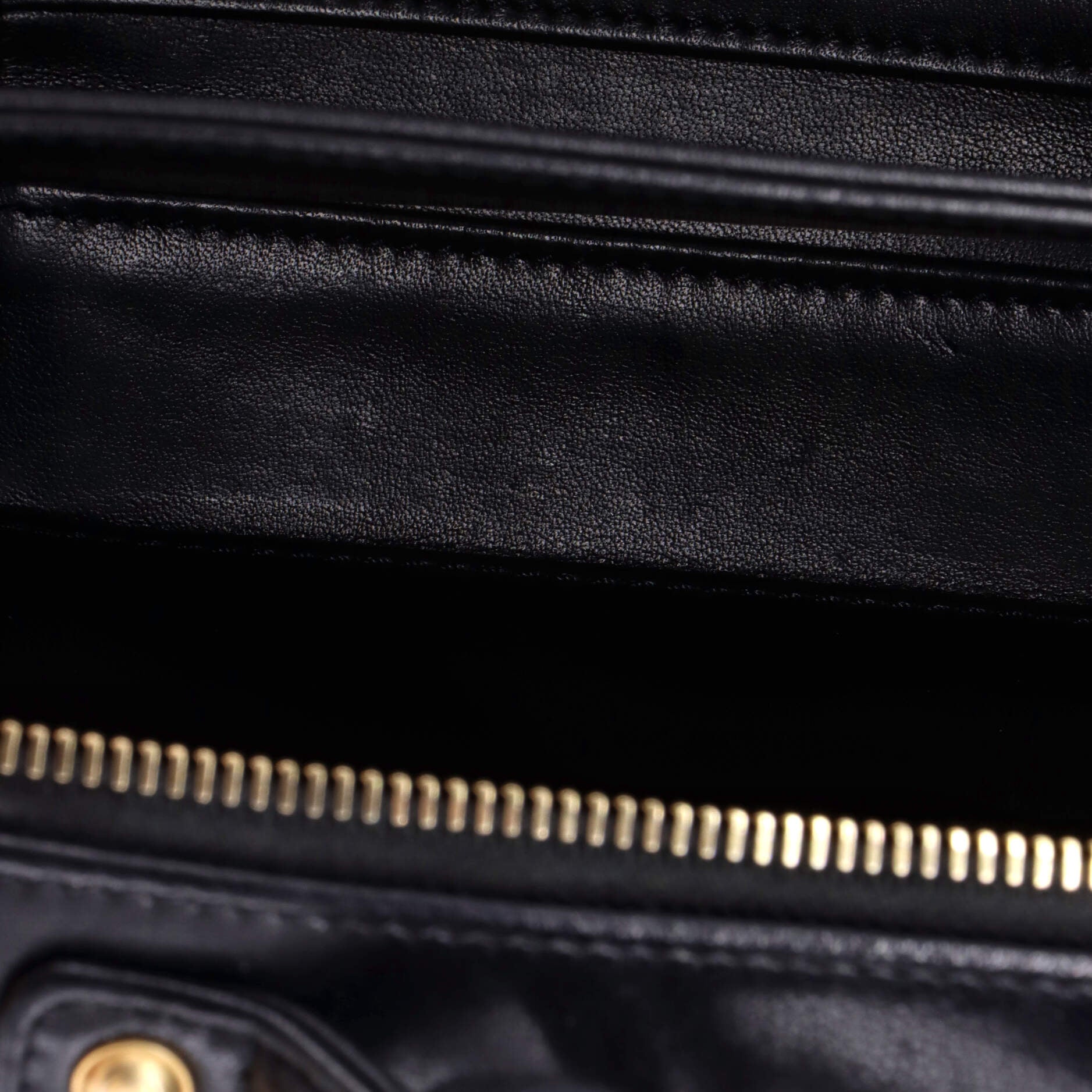 Filigree Vanity Case Quilted Goatskin with Chain Detail Small