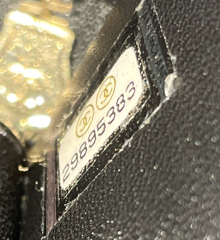 Filigree Vanity Case Quilted Goatskin with Chain Detail Small