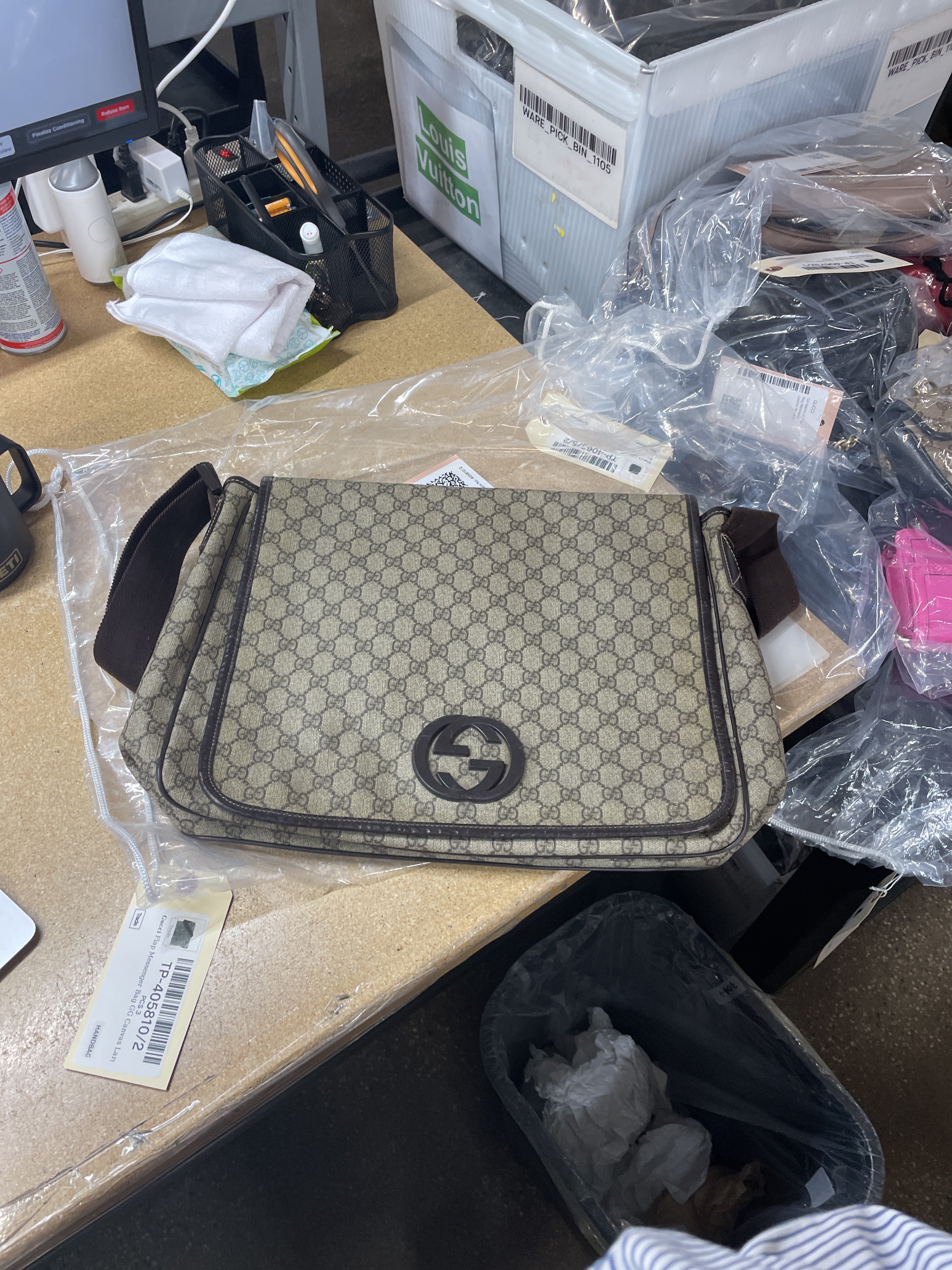 Interlocking G Messenger Bag GG Coated Canvas Large