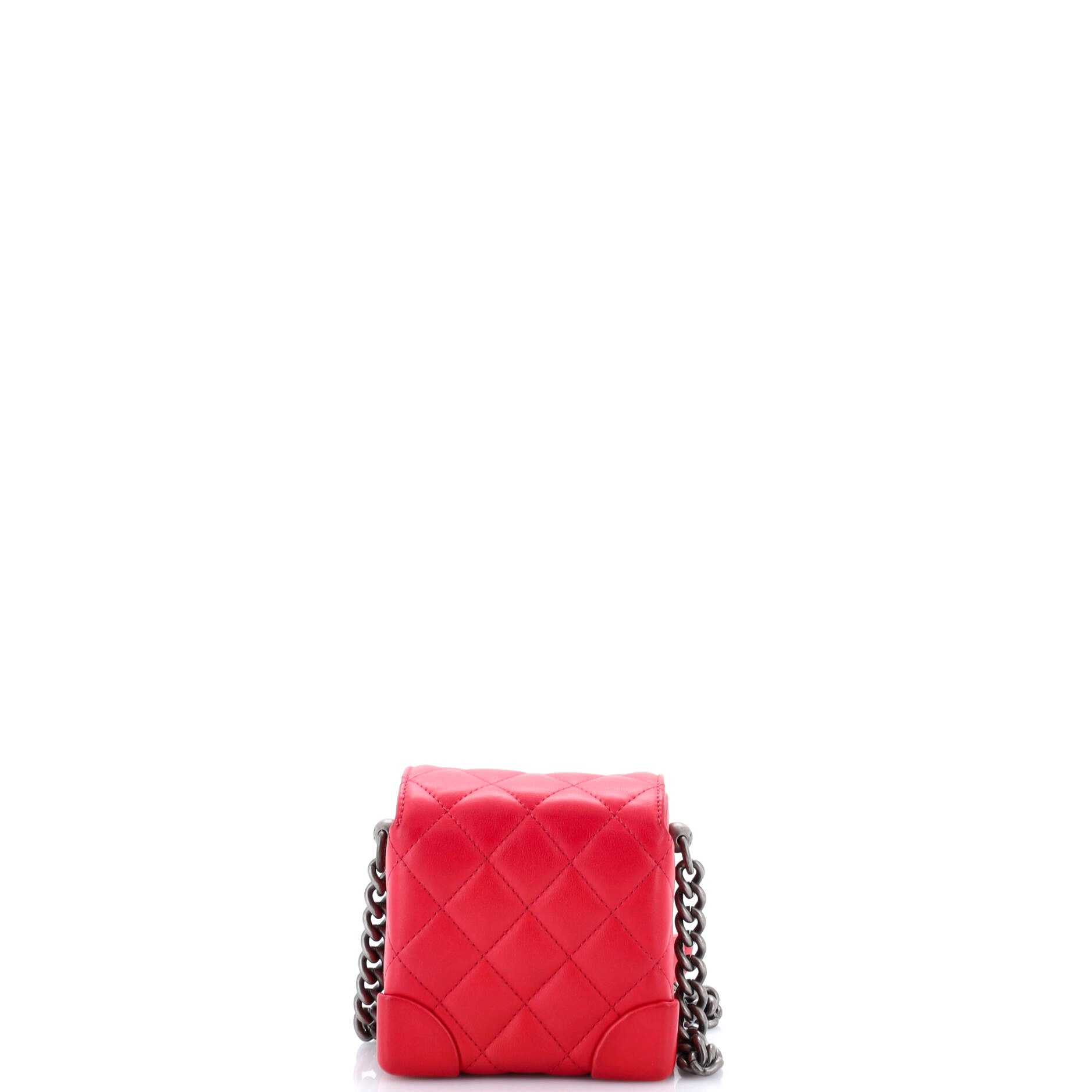 Trunk-Like Crossbody Bag Quilted Lambskin Mini