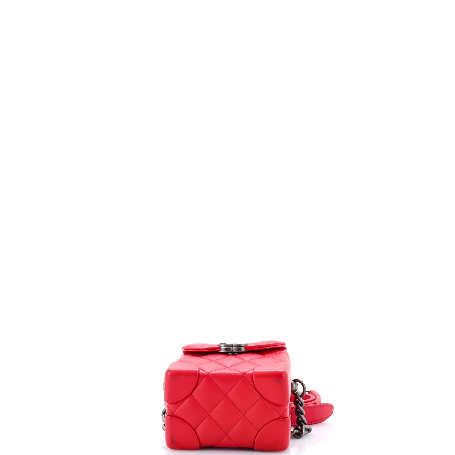 Trunk-Like Crossbody Bag Quilted Lambskin Mini