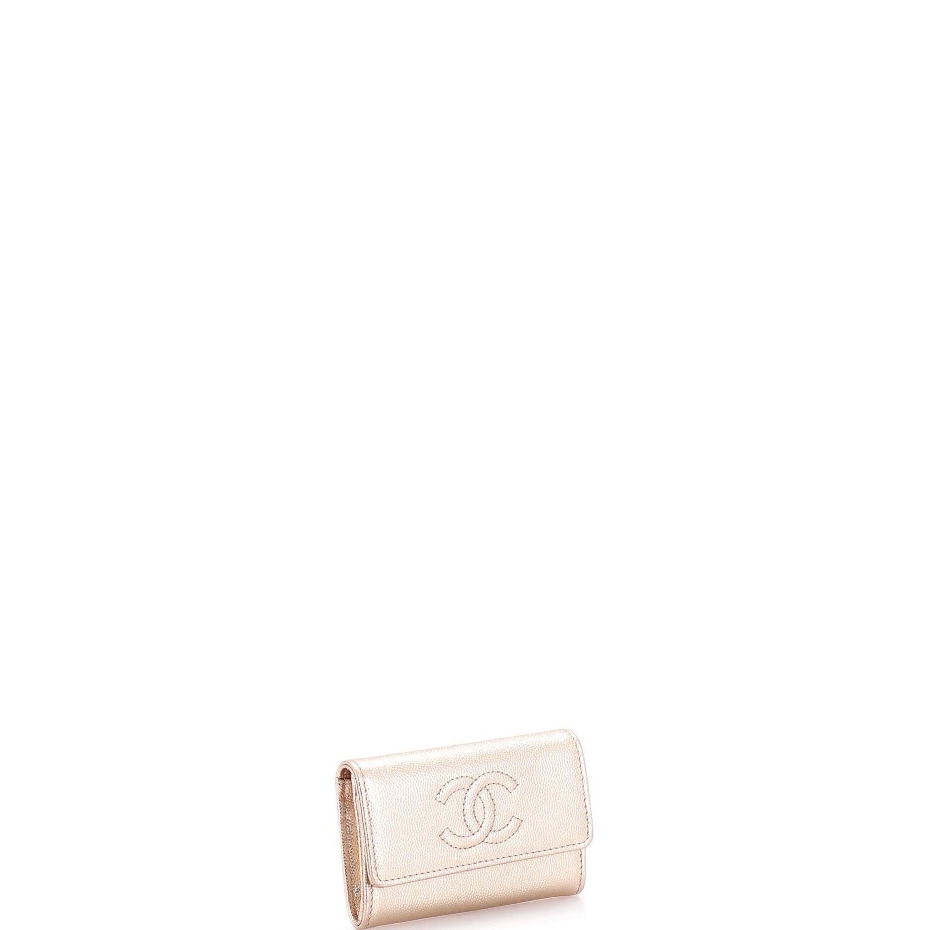 Timeless CC Flap Card Holder Metallic Caviar