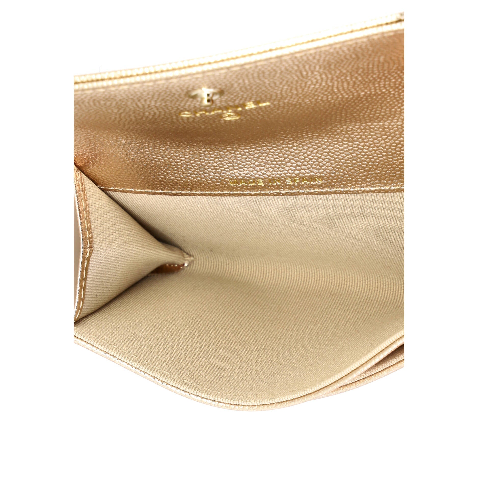 Timeless CC Flap Card Holder Metallic Caviar