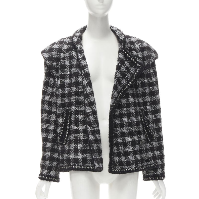 Women's Chanel Tweed asymmetric collar jacket