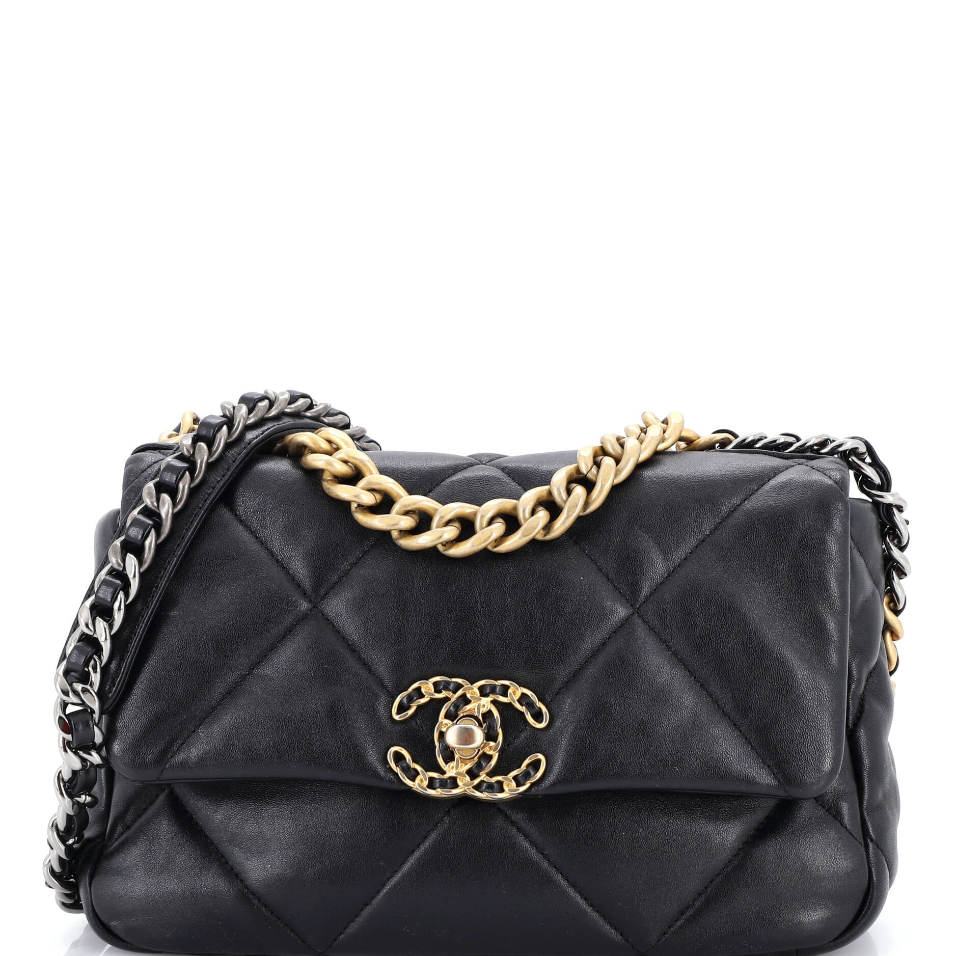 19 Flap Bag Quilted Leather Medium