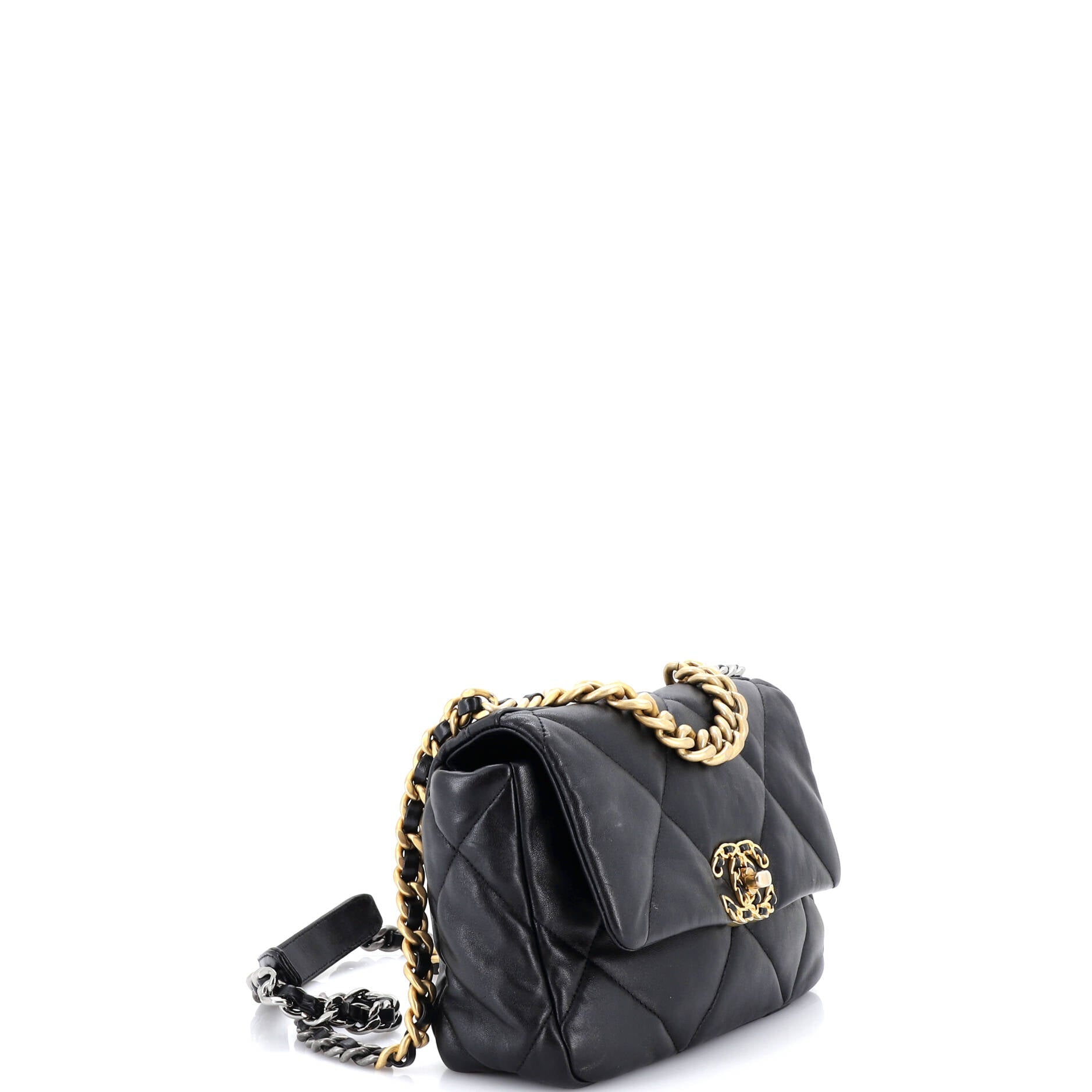 19 Flap Bag Quilted Leather Medium