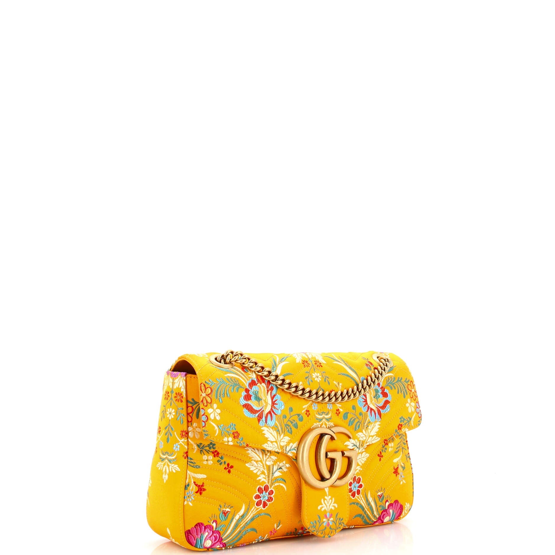 GG Marmont Flap Bag Matelasse Floral Jacquard Medium