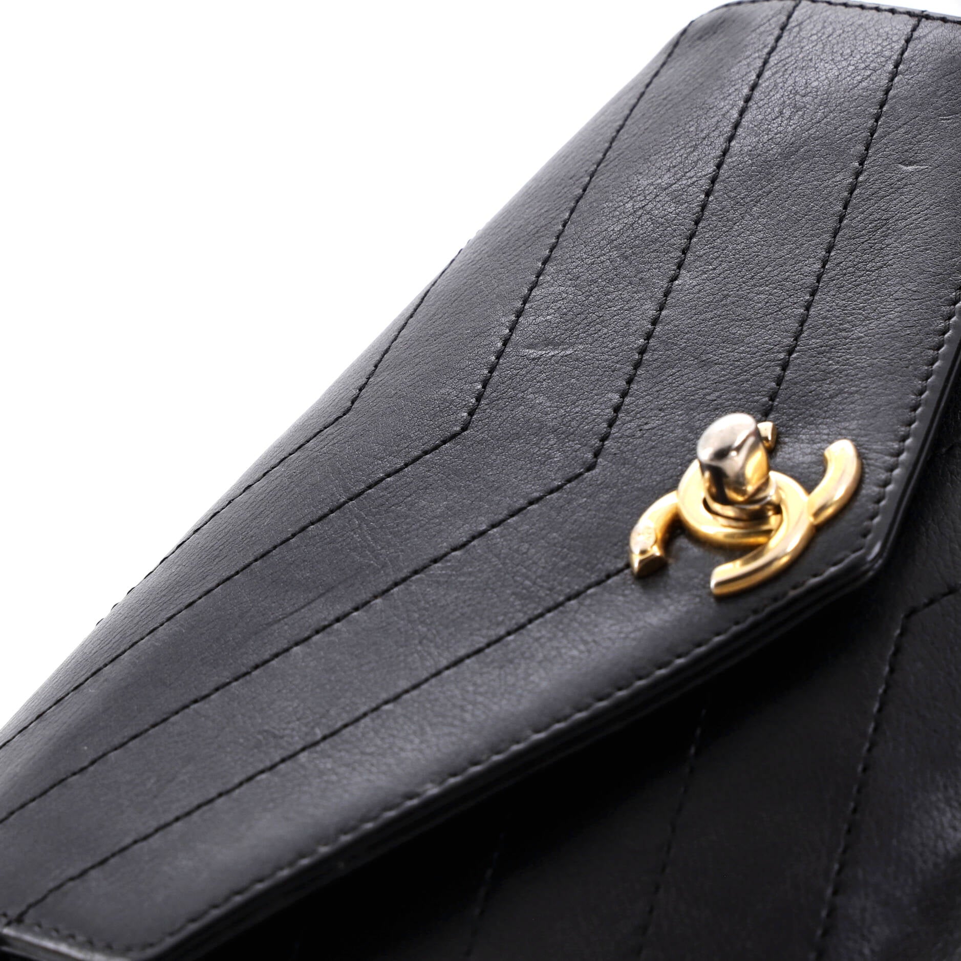 Coco Chevron Waist Bag Stitched Calfskin