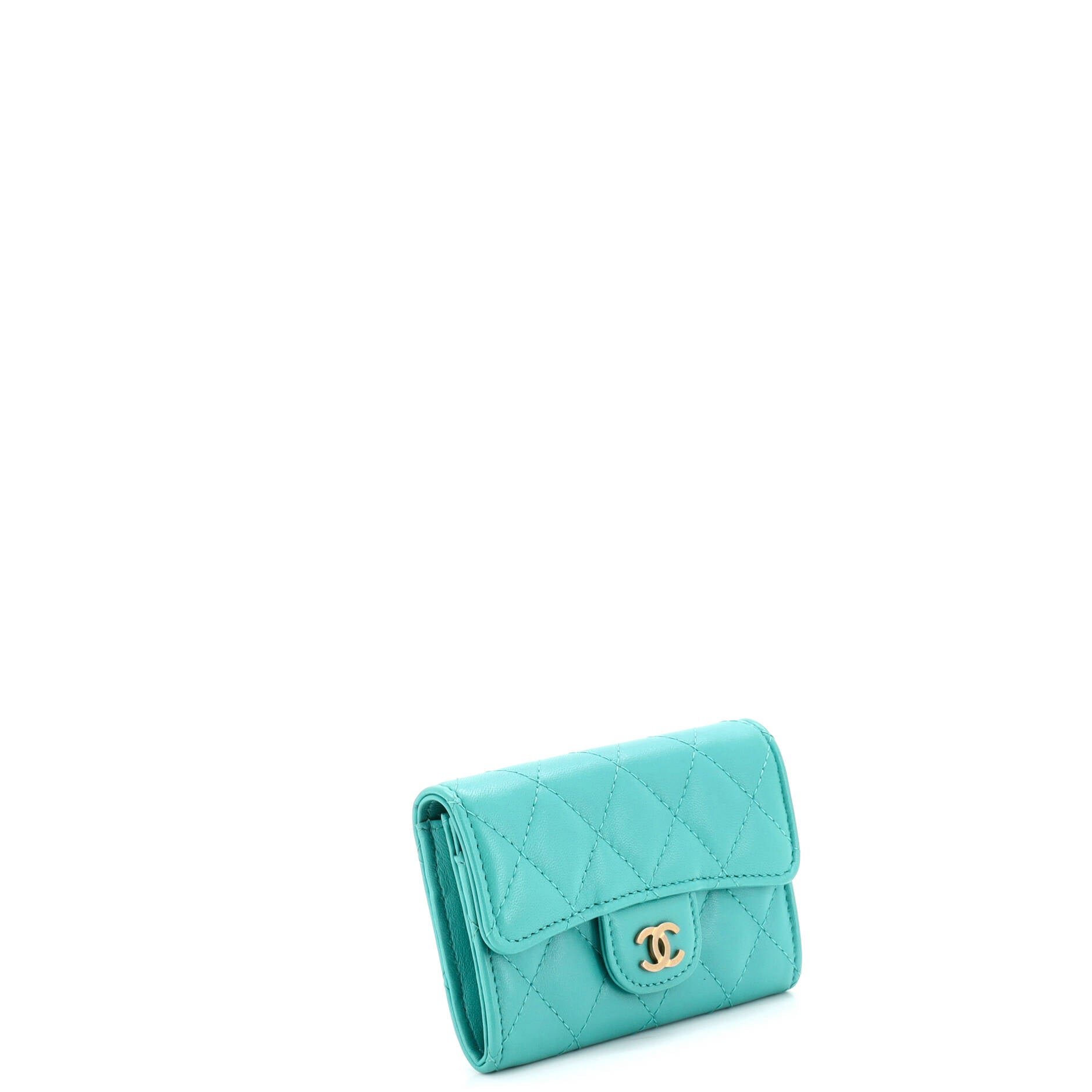 CC Compact Classic Flap Wallet Quilted Caviar
