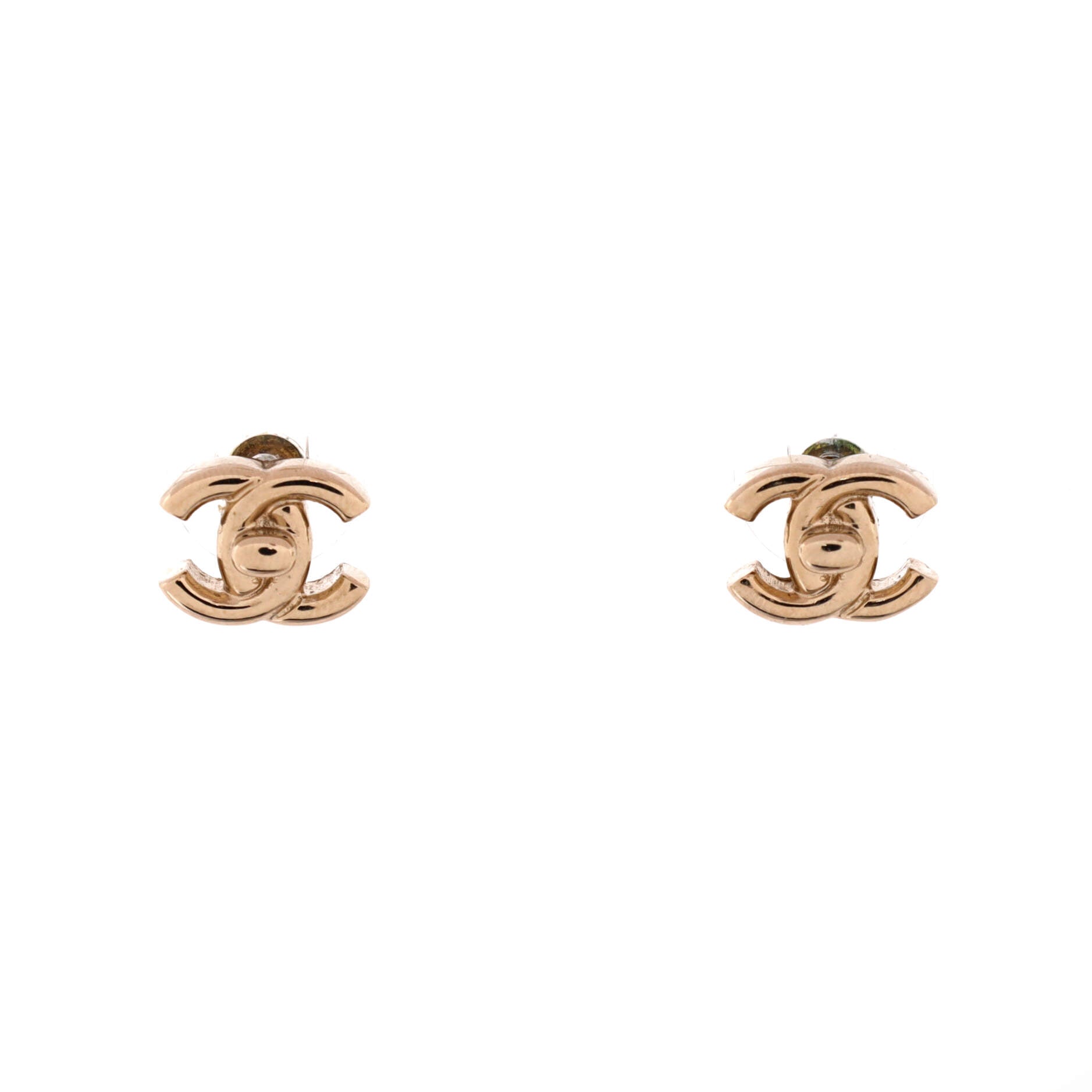 CC Turnlock Stud Earrings Metal