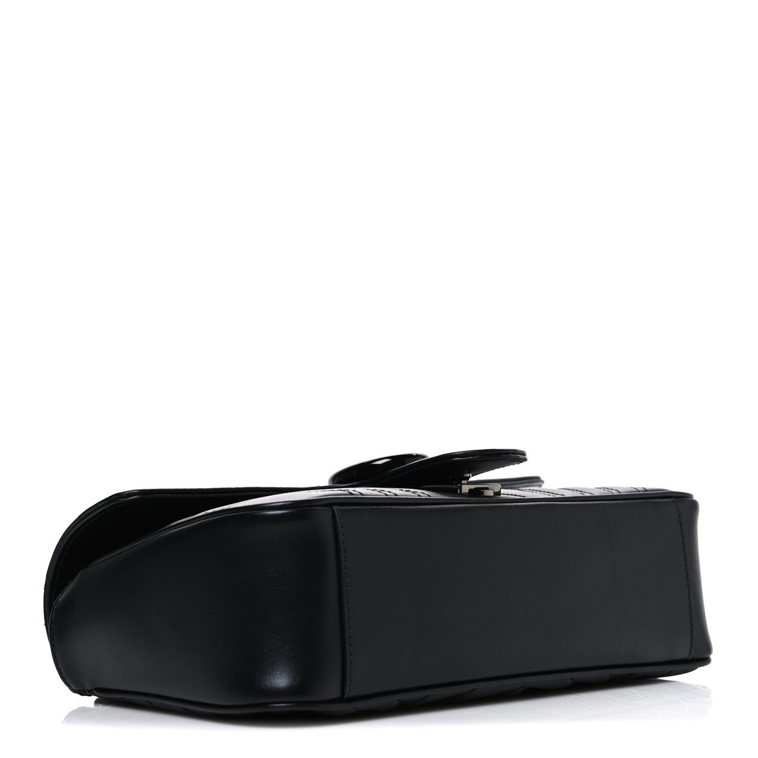 Calfskin Matelasse Monochrome Small GG Marmont Shoulder Bag Black
