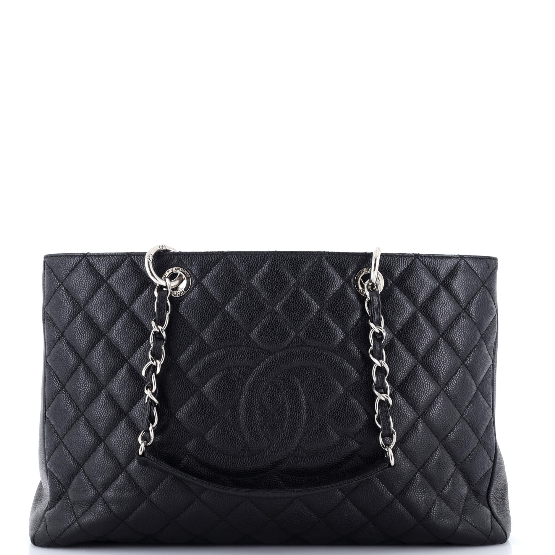Grand Shopping Tote Quilted Caviar XL