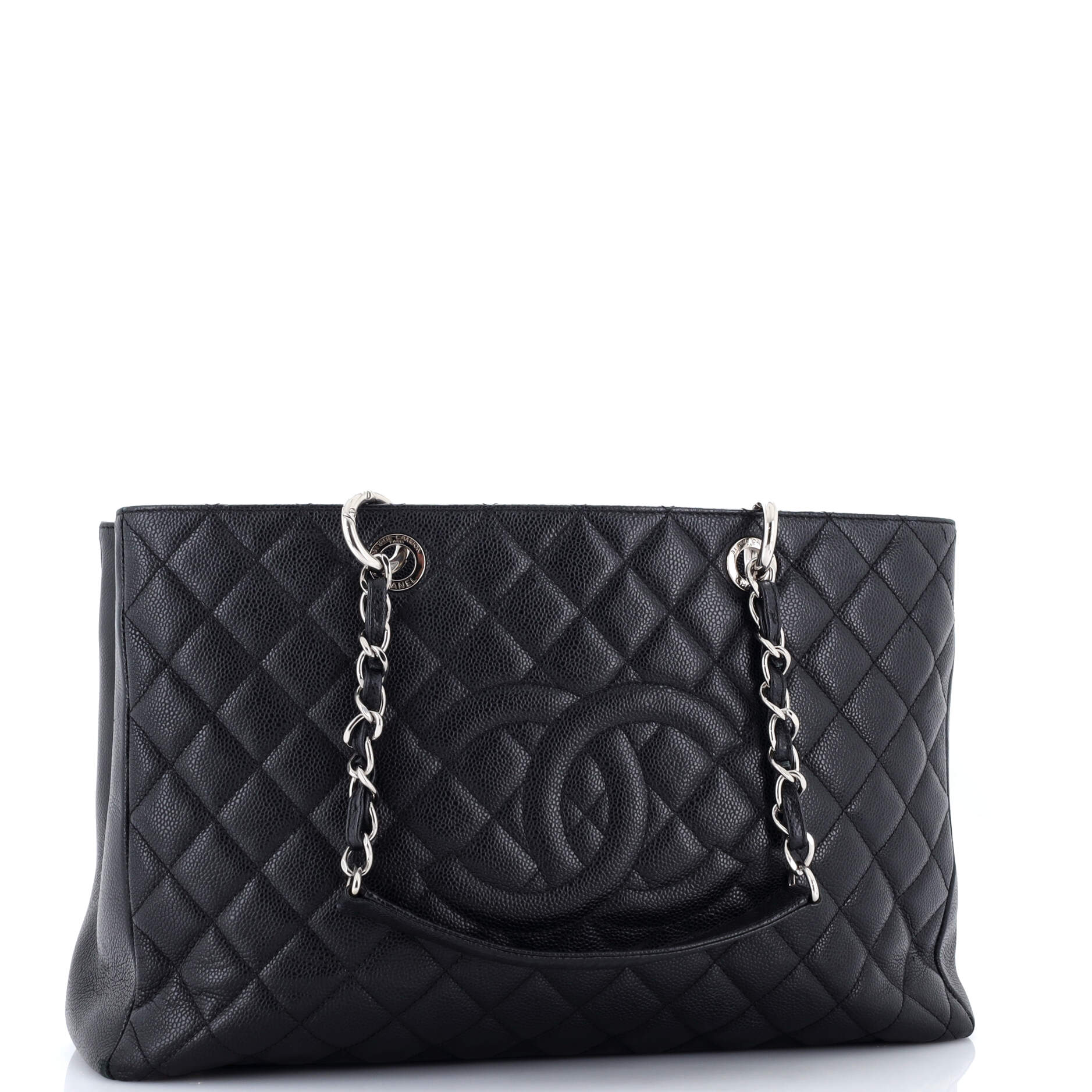 Grand Shopping Tote Quilted Caviar XL