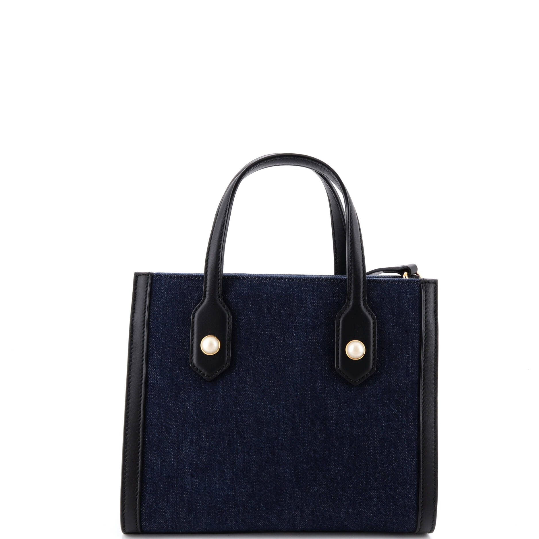 Tiger Pearl Tote Embroidered Denim Small