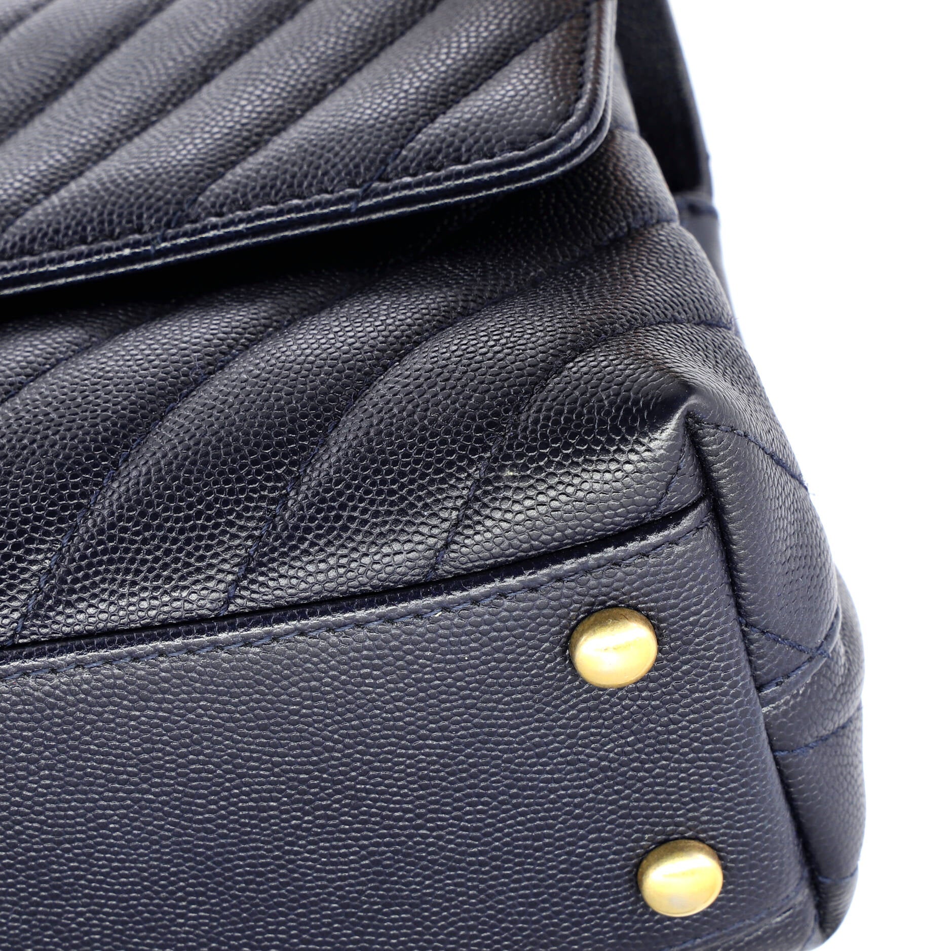 Coco Top Handle Bag Chevron Caviar Mini