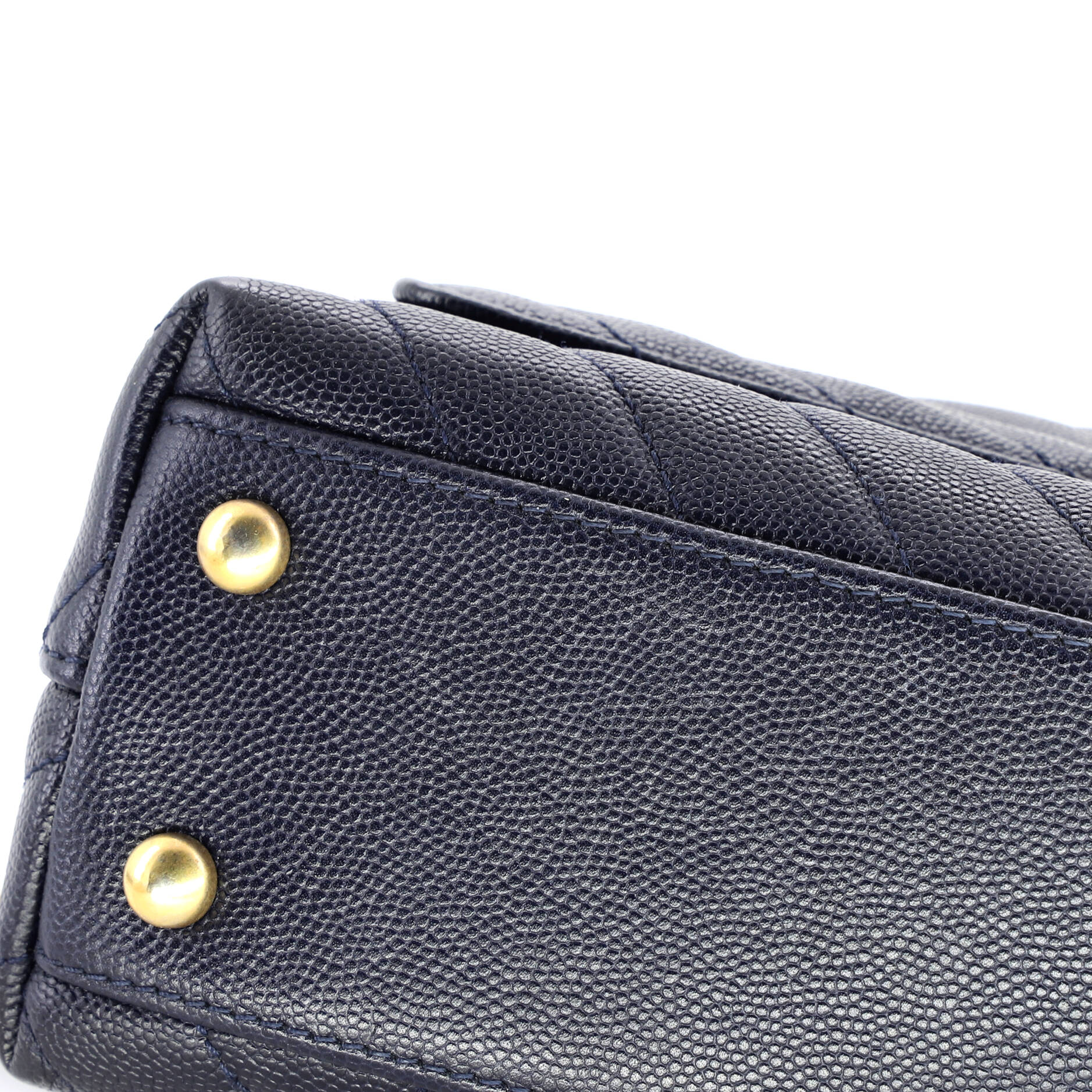 Coco Top Handle Bag Chevron Caviar Mini