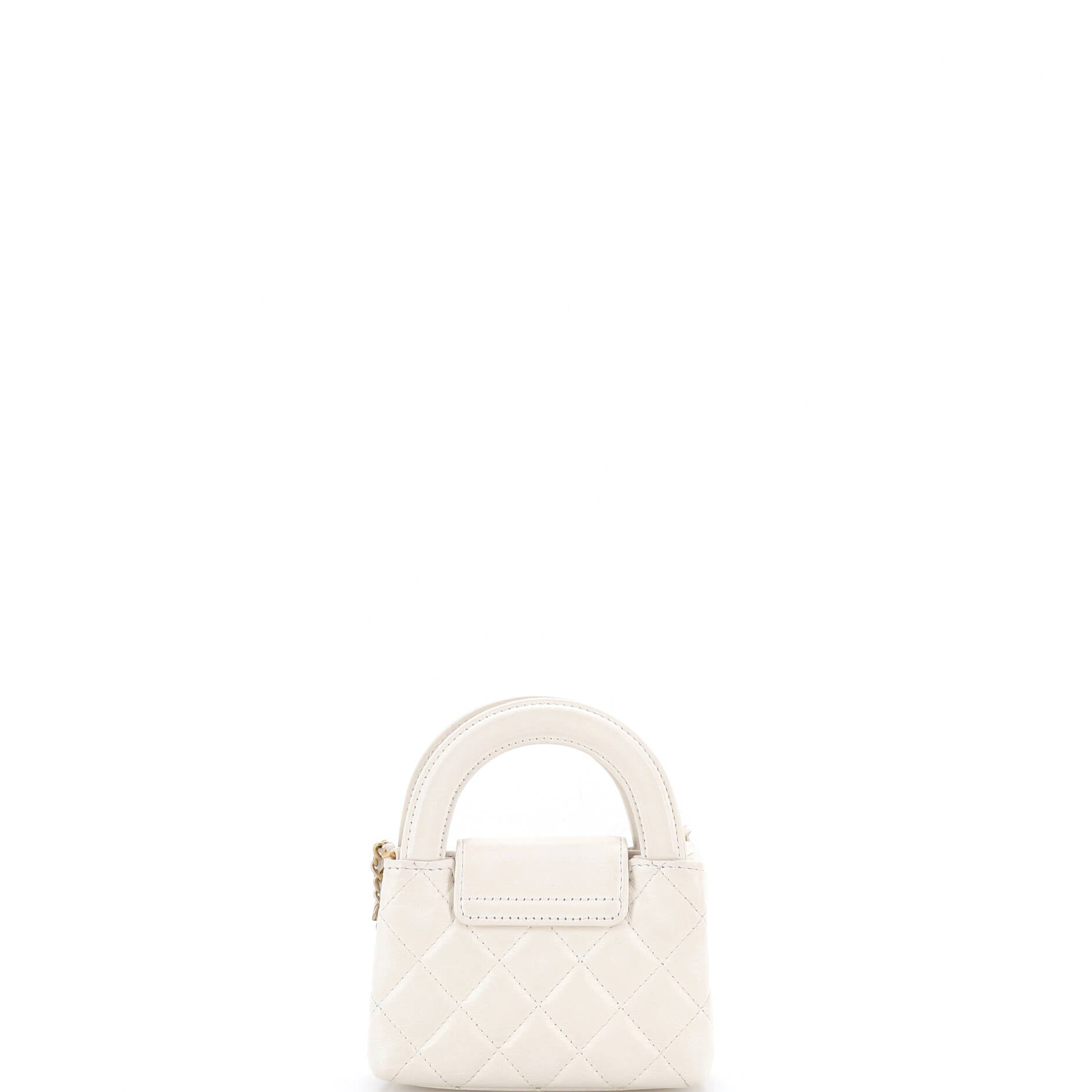 Kelly Top Handle Shopping Bag Quilted Shiny Aged Calfskin Nano