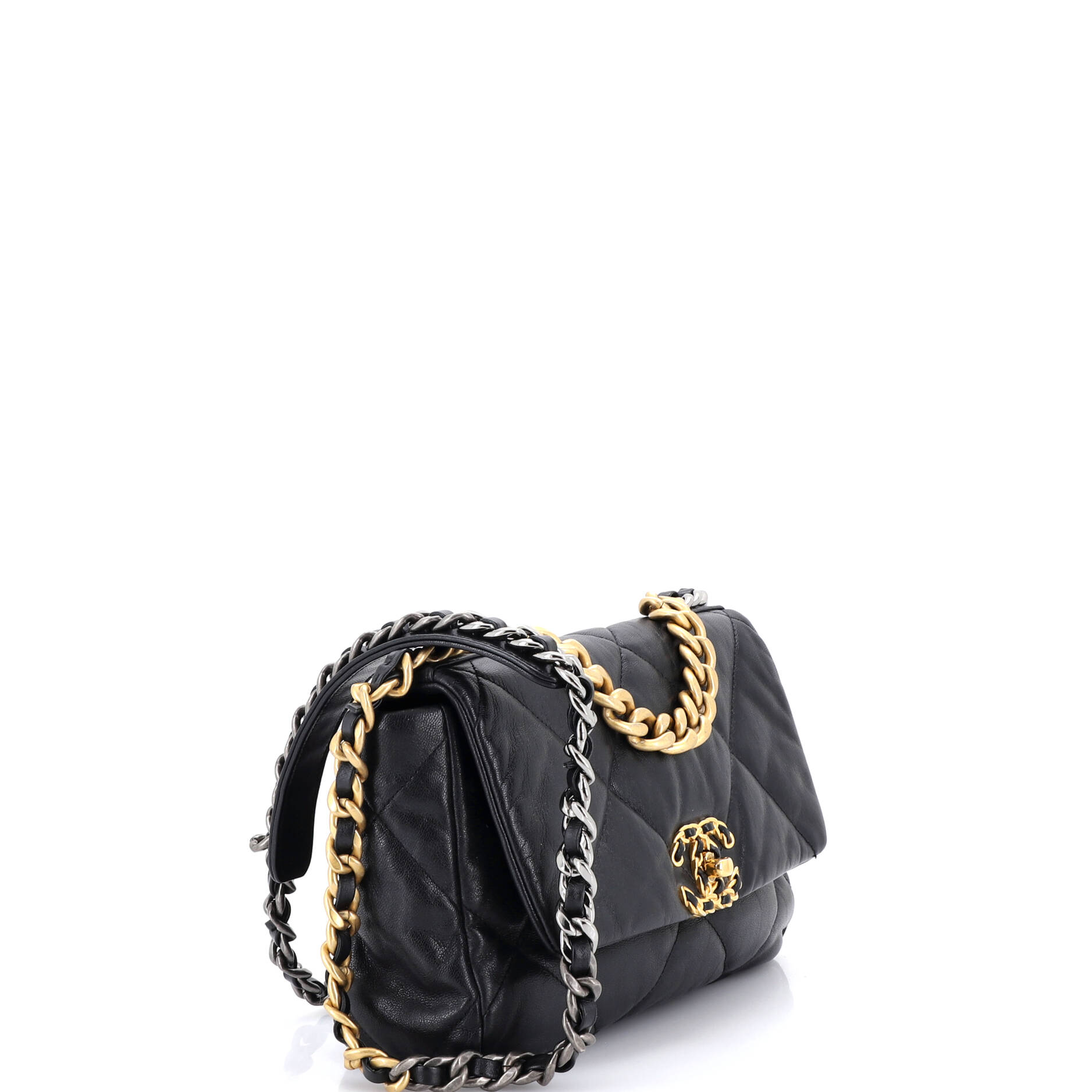 19 Flap Bag Quilted Leather Medium