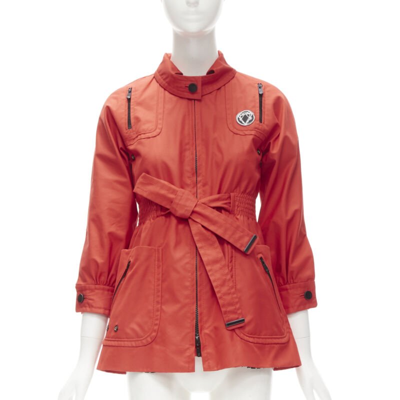 Women's Gucci cotton elasticised waist belted anorak parka jacket