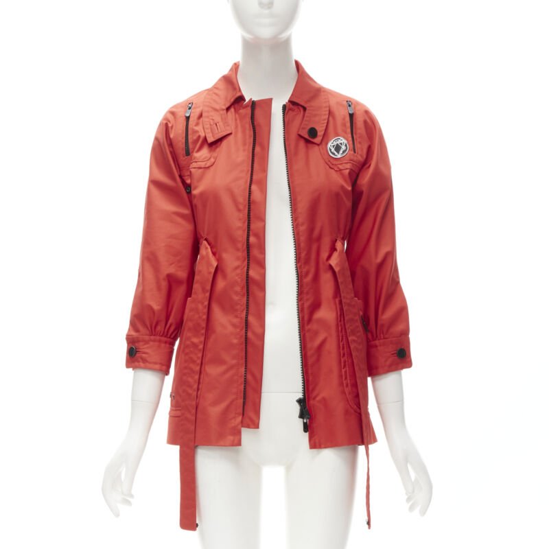 Women's Gucci cotton elasticised waist belted anorak parka jacket
