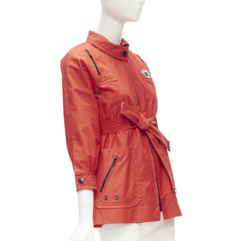Women's Gucci cotton elasticised waist belted anorak parka jacket
