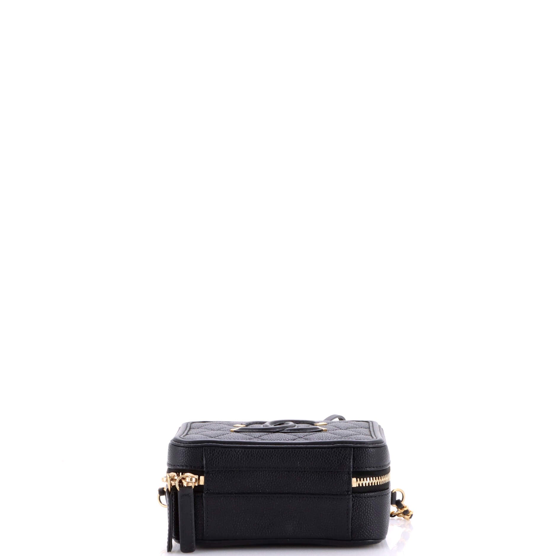 Filigree Vanity Case Quilted Caviar Small