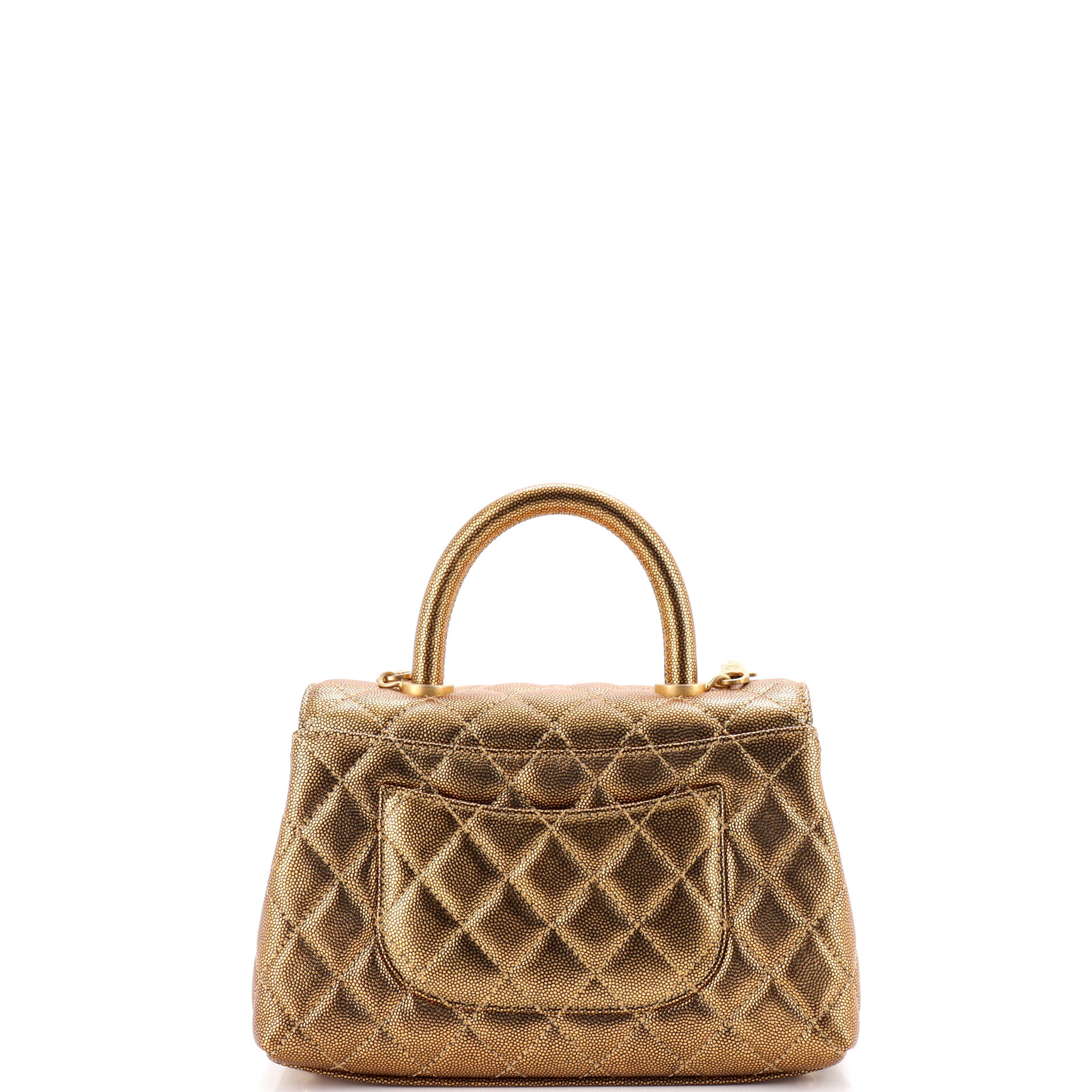 Coco Top Handle Bag Quilted Caviar Mini