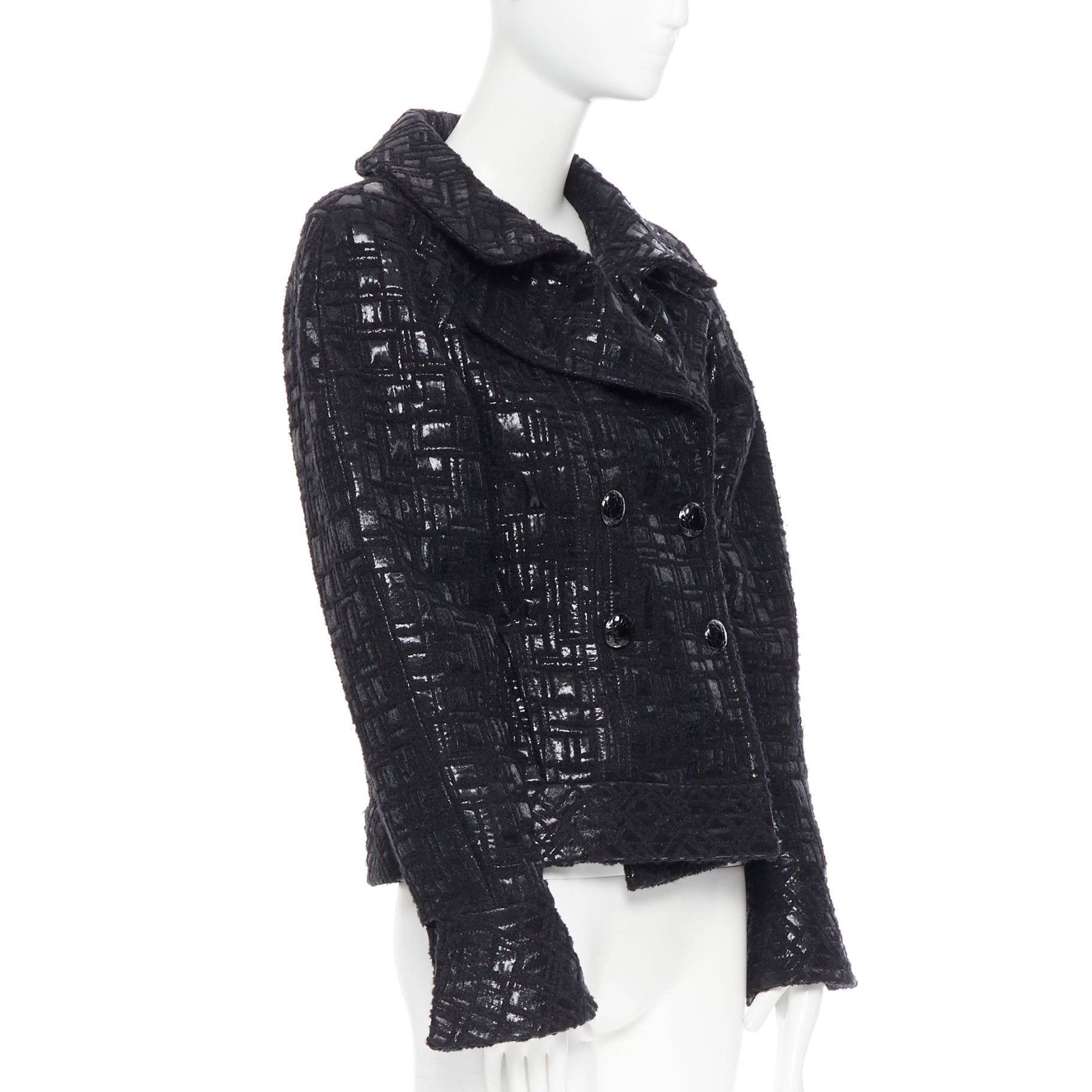 Women's Chanel cyber tweed bomber sleeve double breasted jacket