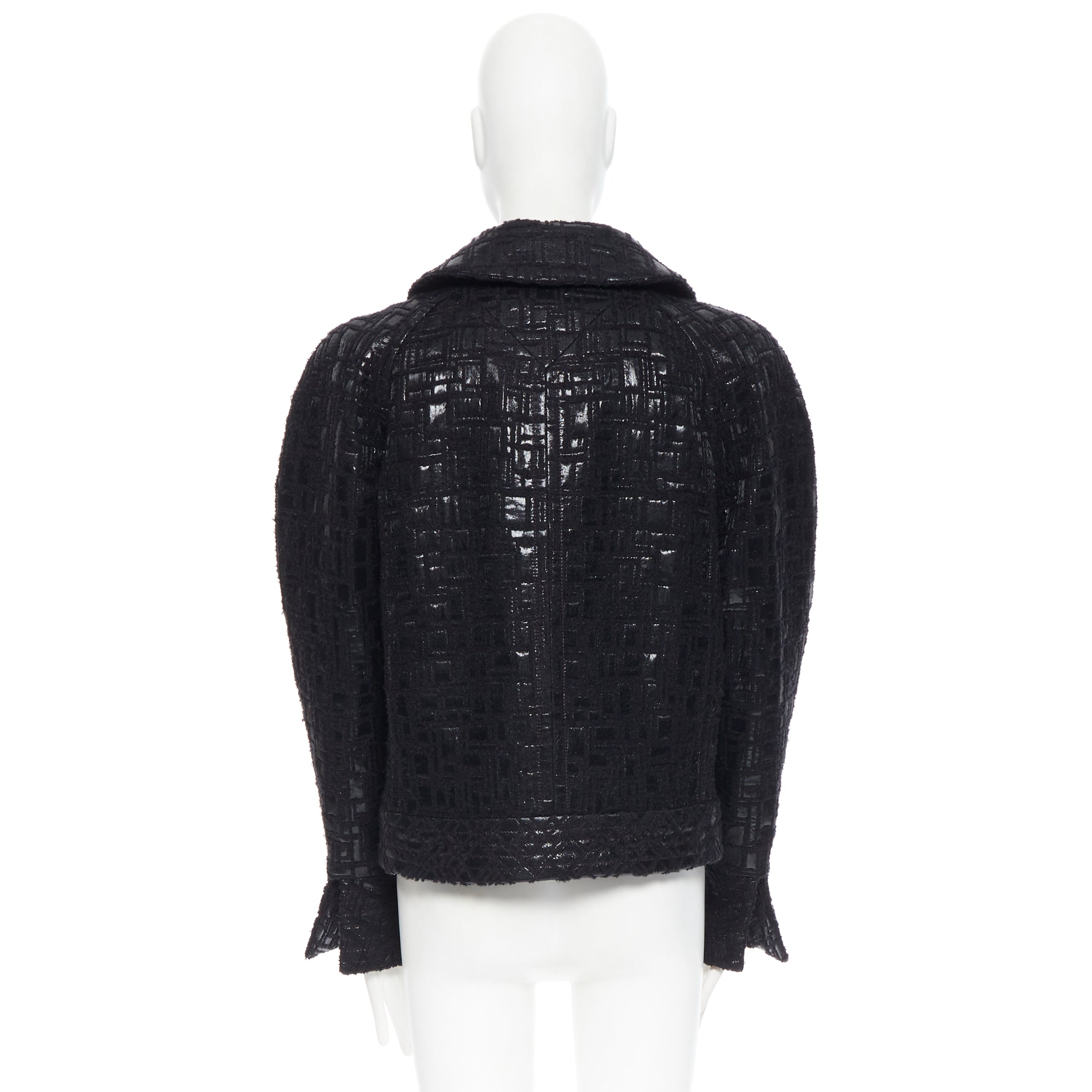 Women's Chanel cyber tweed bomber sleeve double breasted jacket