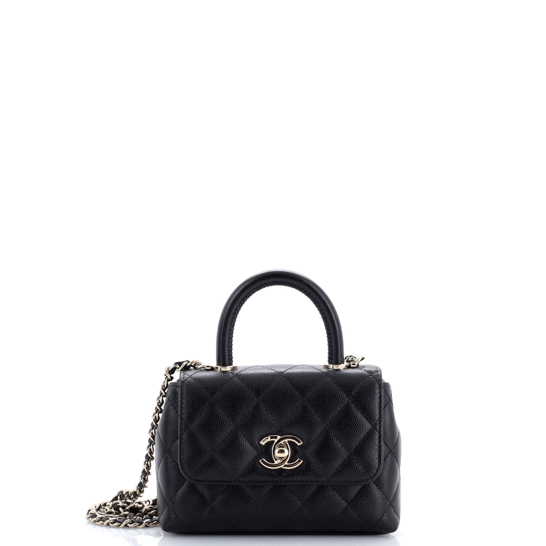 Coco Top Handle Bag Quilted Caviar Extra Mini