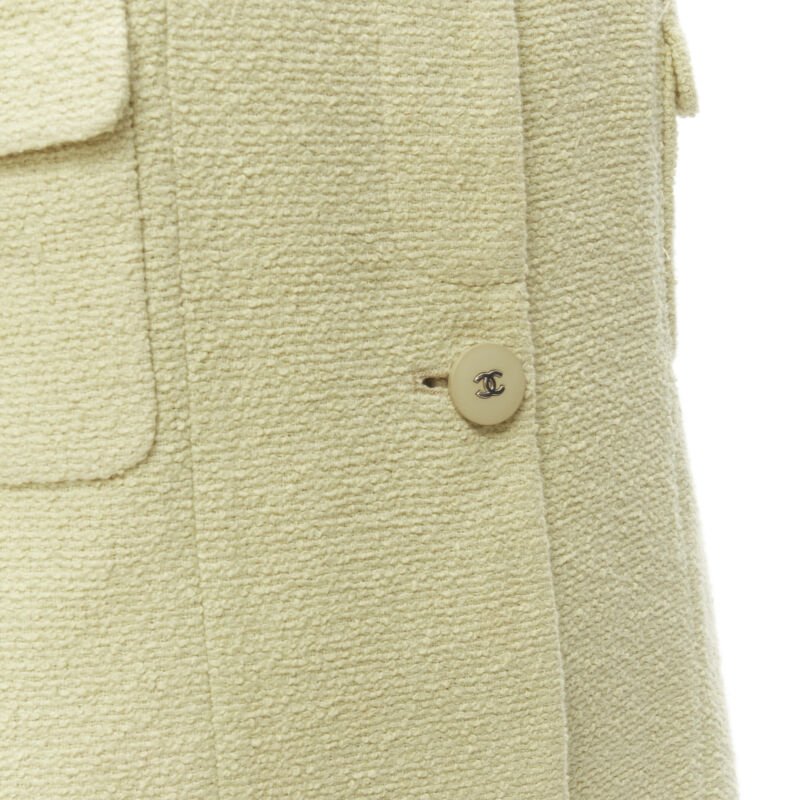 Women's Chanel pastel tweed CC button long jacket