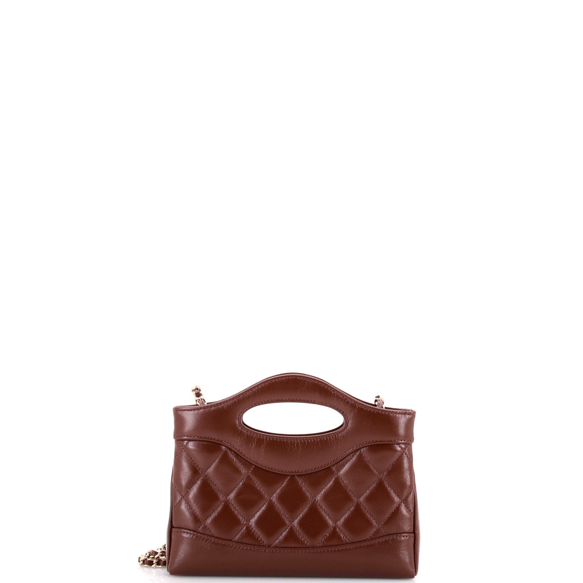 31 Shopping Bag Clutch with Chain Quilted Lambskin Small
