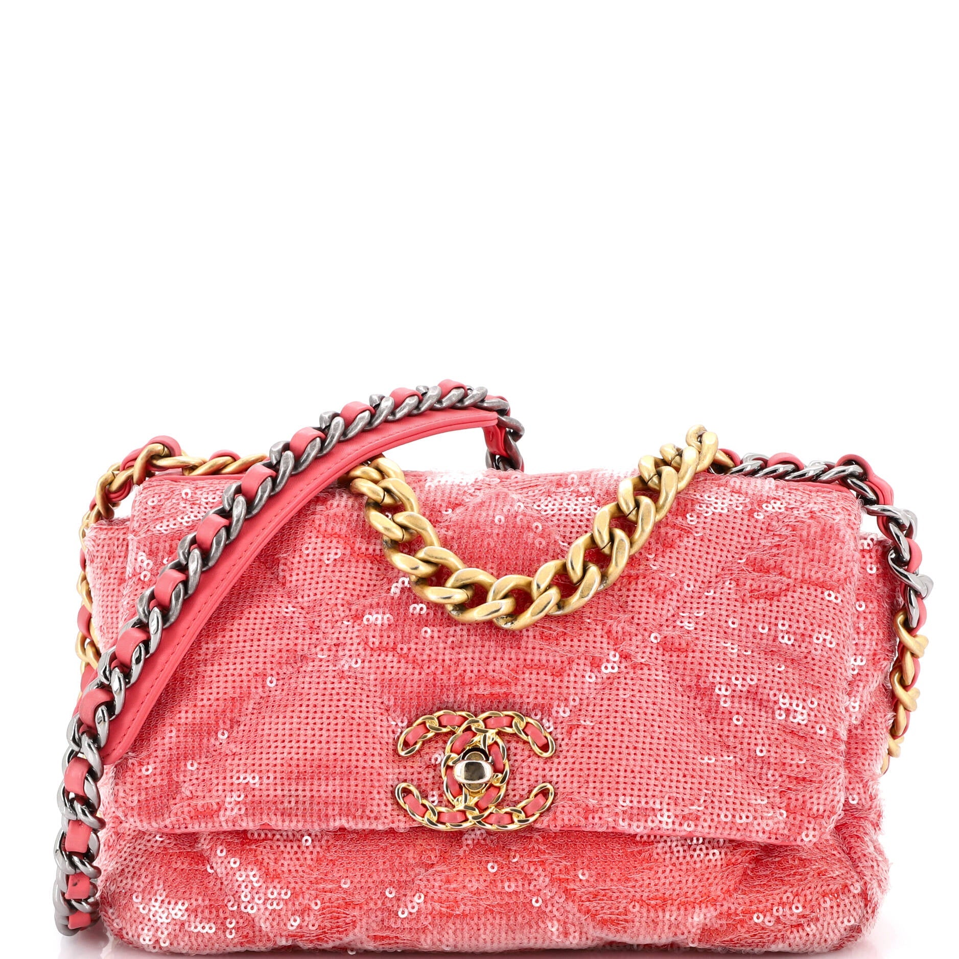 19 Flap Bag Quilted Sequins Medium