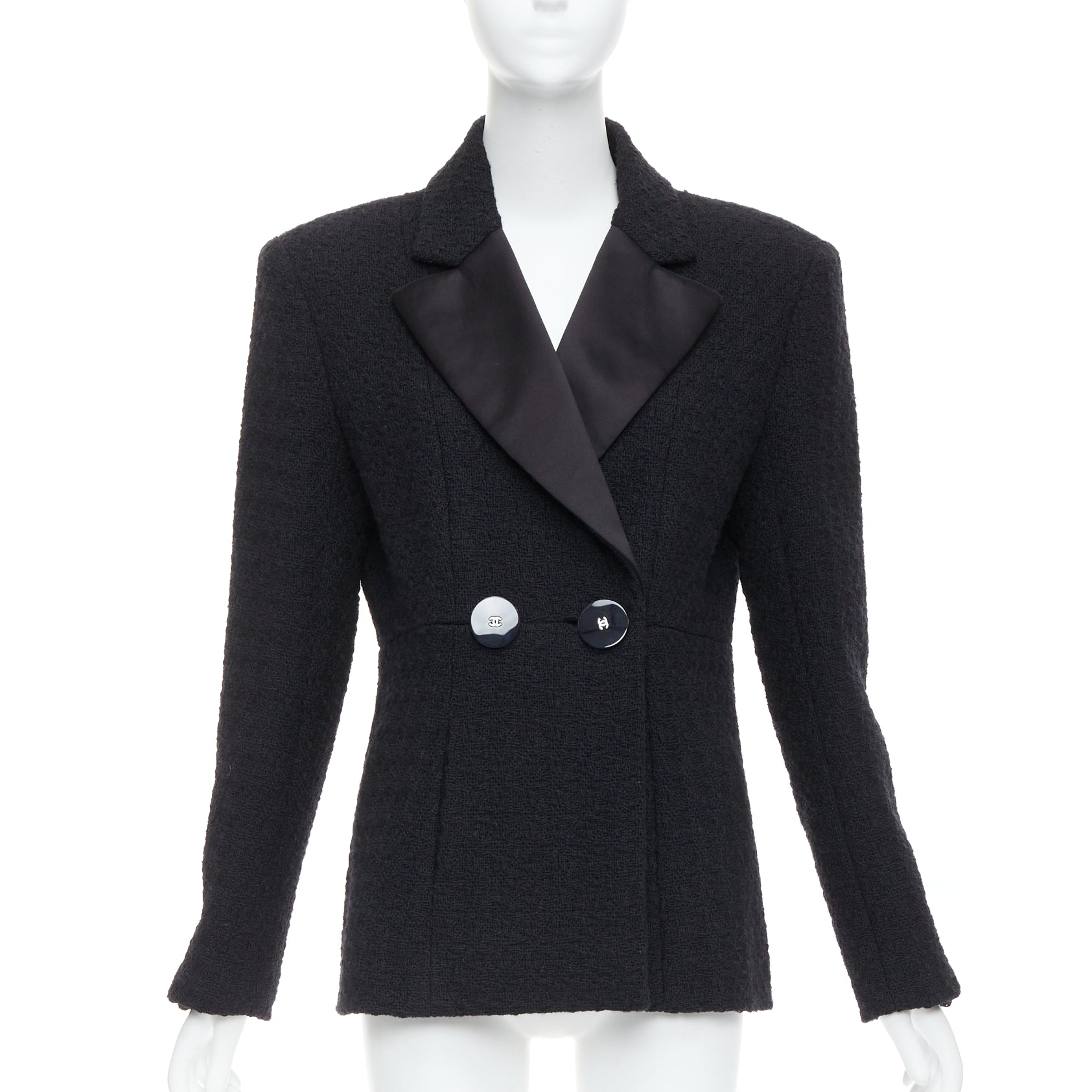 Women's Chanel Cosmopolite tweed double breasted tuxedo jacket