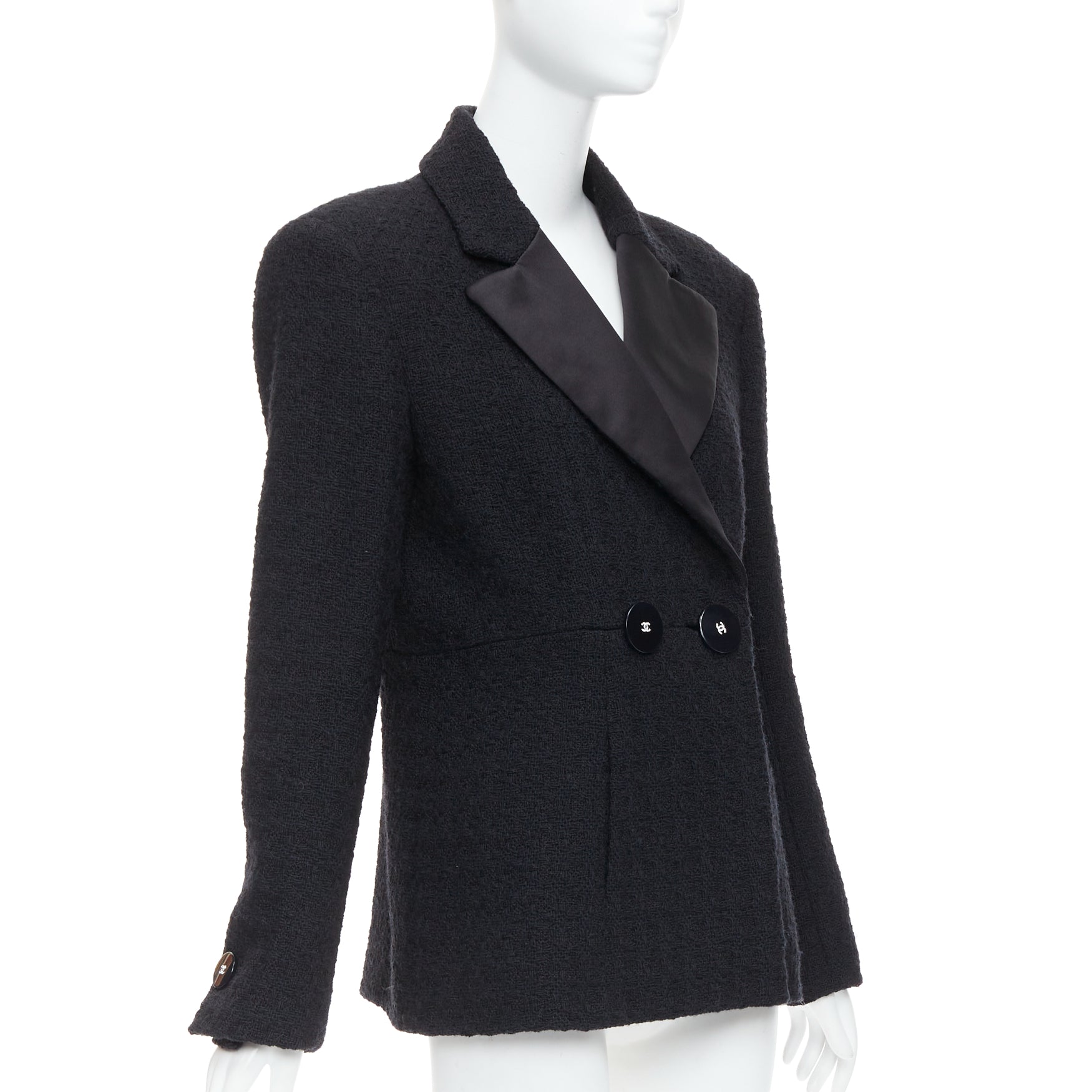 Women's Chanel Cosmopolite tweed double breasted tuxedo jacket