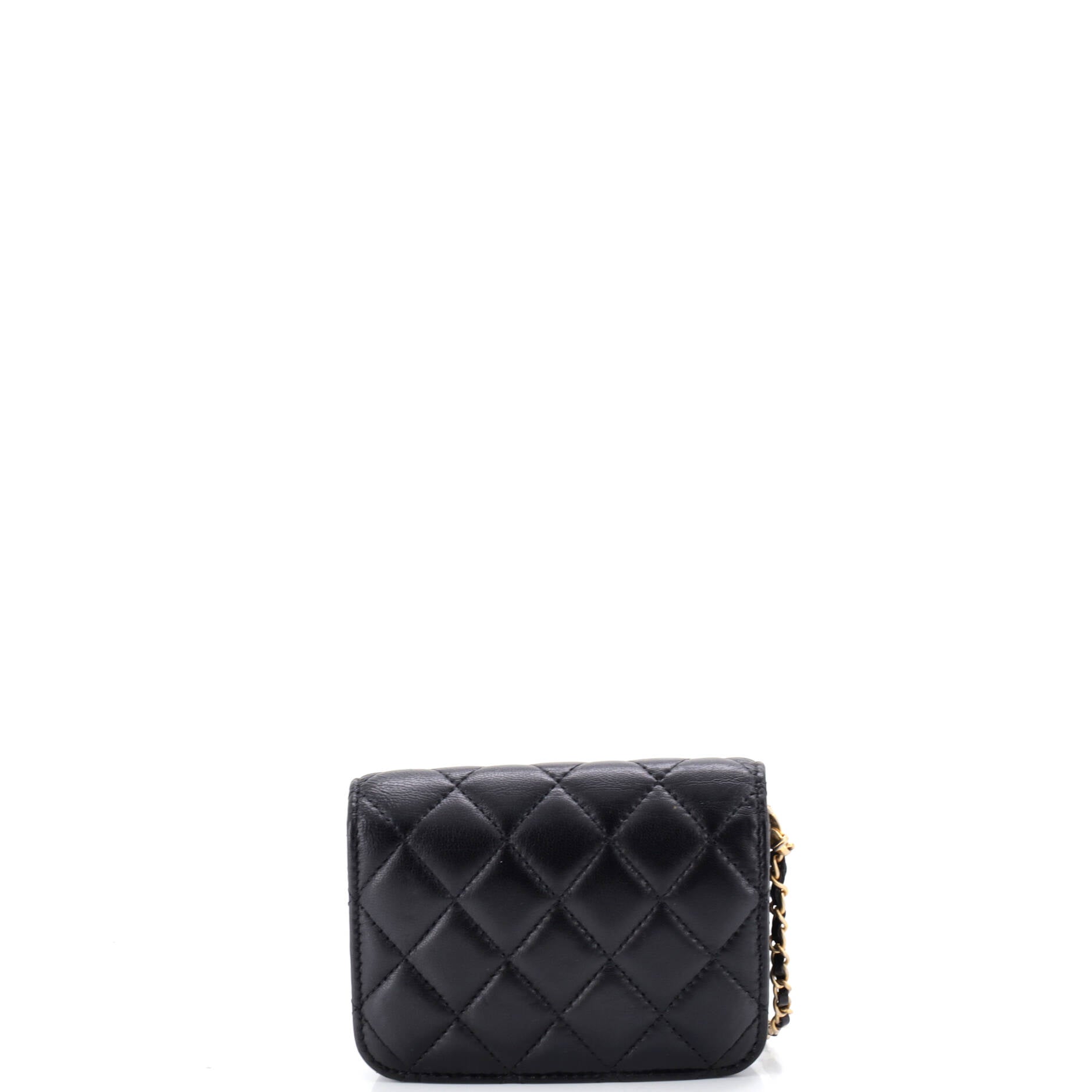 Pearl Crush Flap Clutch with Chain Quilted Lambskin Mini