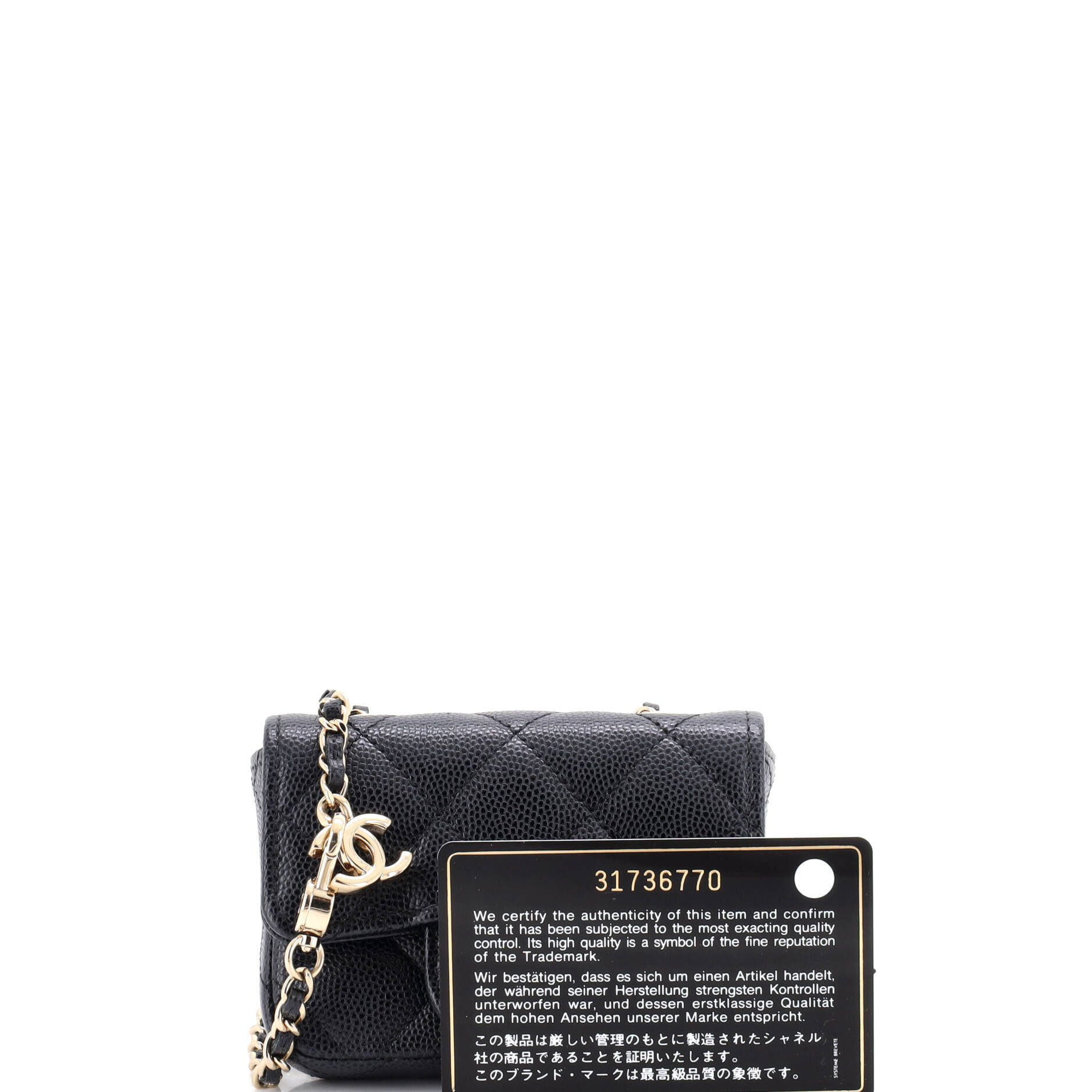 Classic Flap Chain Belt Bag Quilted Caviar Mini