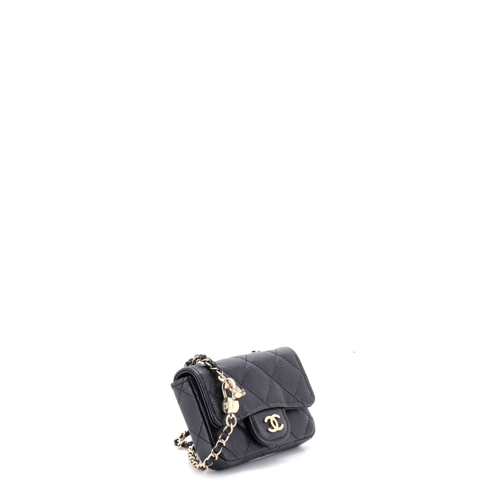 Classic Flap Chain Belt Bag Quilted Caviar Mini