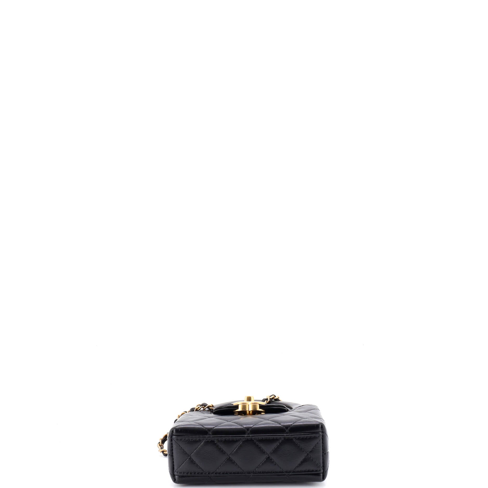 Kelly Top Handle Shopping Bag Quilted Shiny Aged Calfskin Nano