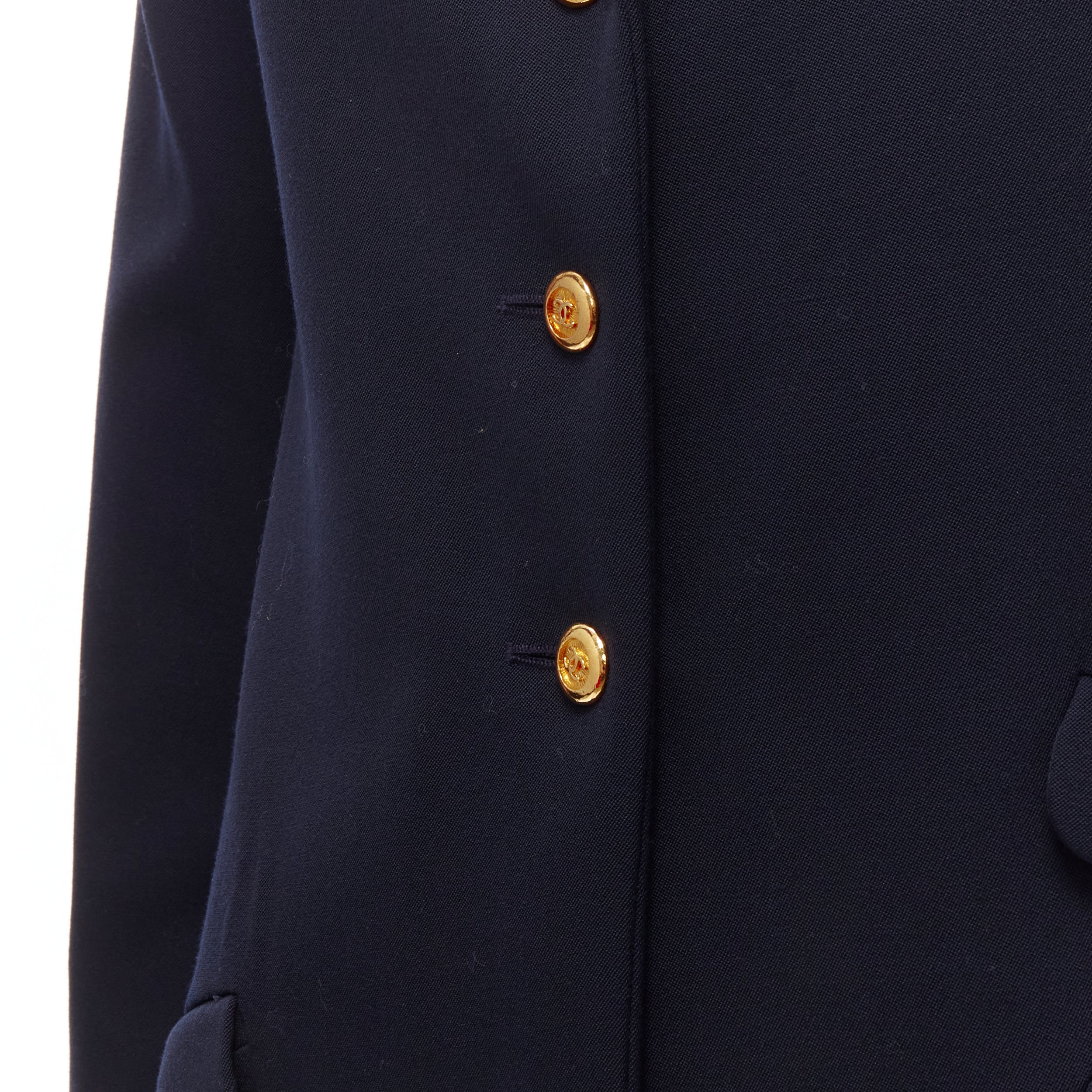 Women's Chanel CC buttons p pockets military blazer jacket