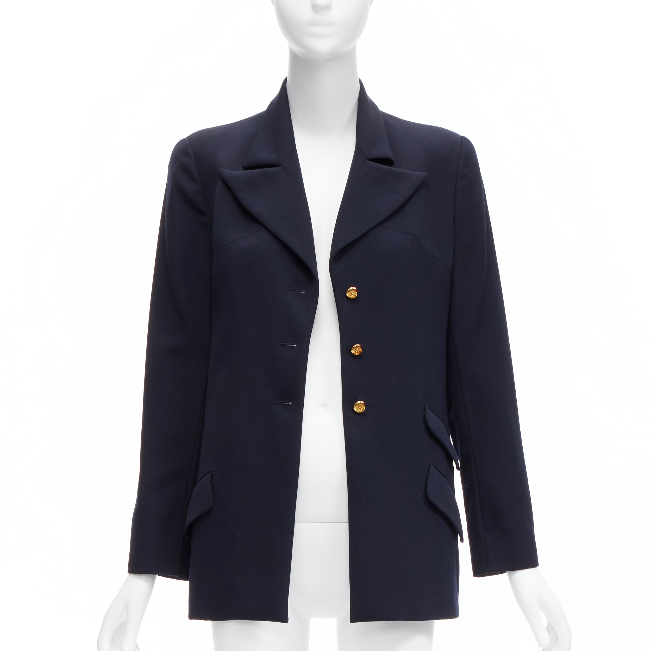 Women's Chanel CC buttons p pockets military blazer jacket