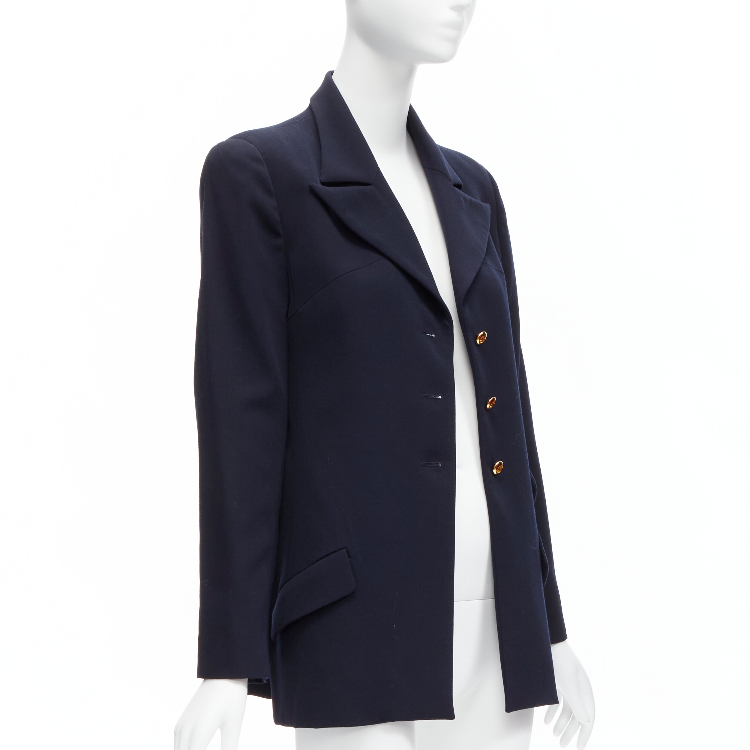 Women's Chanel CC buttons p pockets military blazer jacket