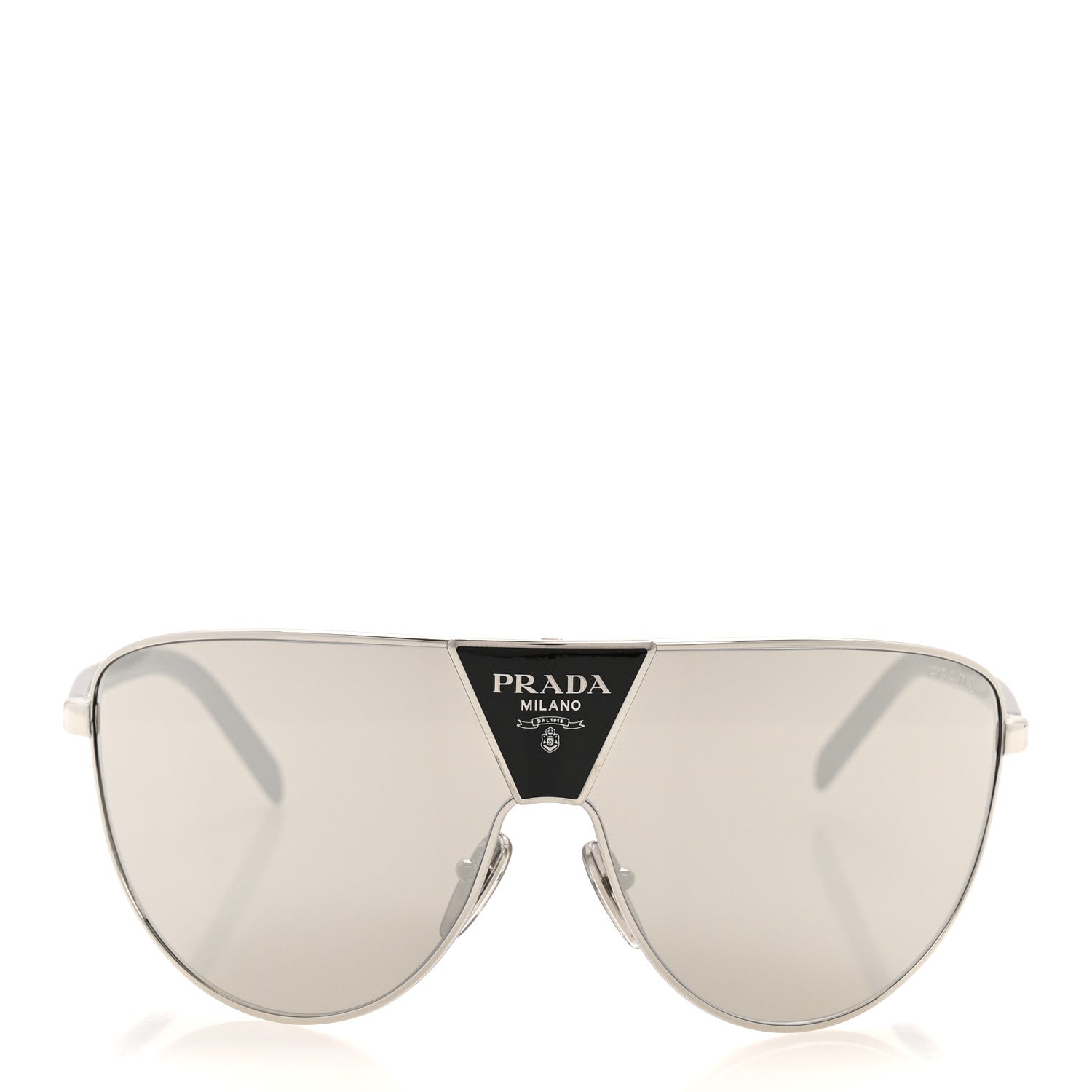 Metal Shield Sunglasses SPR 69ZS Silver Light Grey