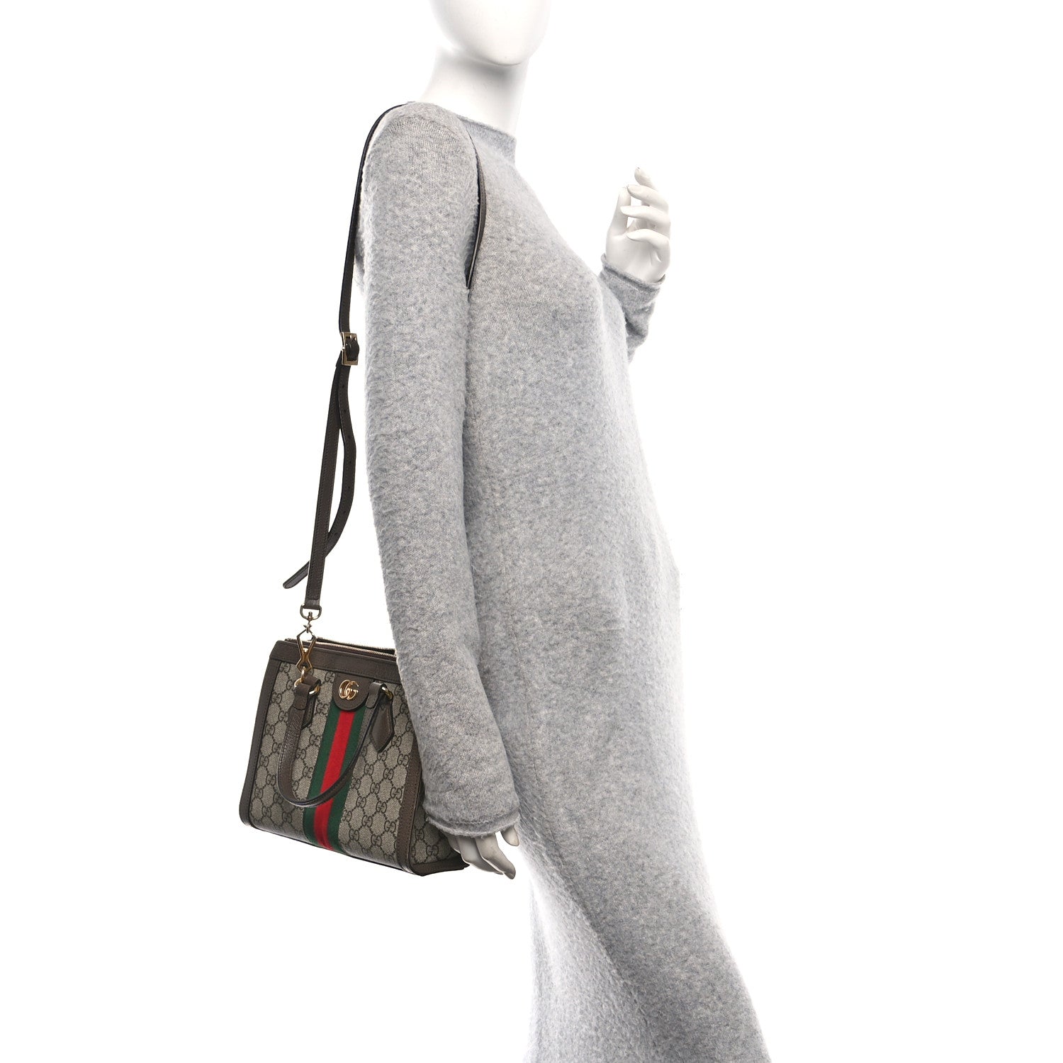GG Supreme Monogram Small Ophidia Tote Bag Brown