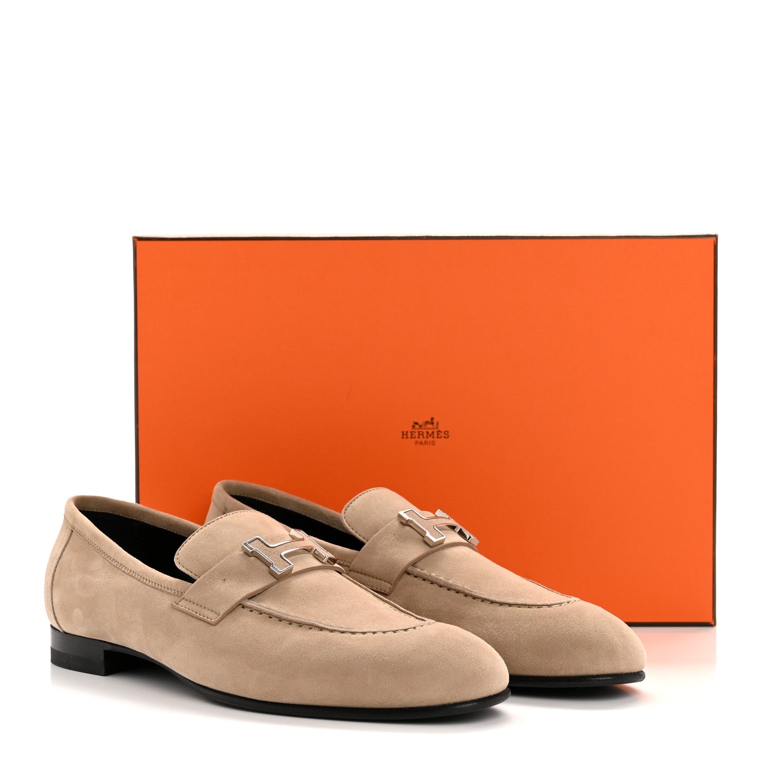 Suede Goatskin Paris Loafers 37 Beige Sable