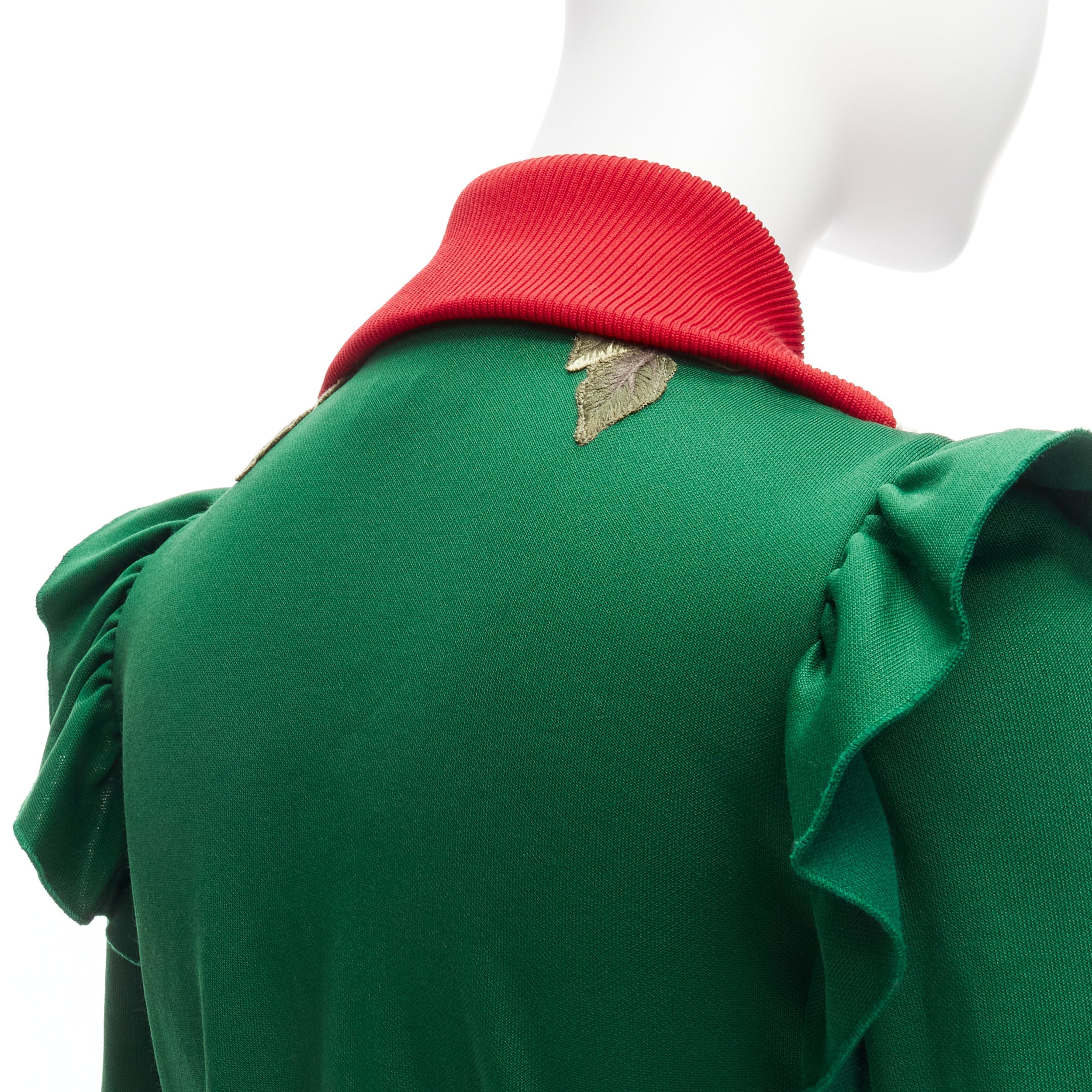 Women's Gucci Alessandro Michele floral applique ruffled track jacket