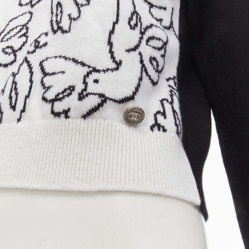 Women's Chanel cashmere Dove bird CC pullover sweater